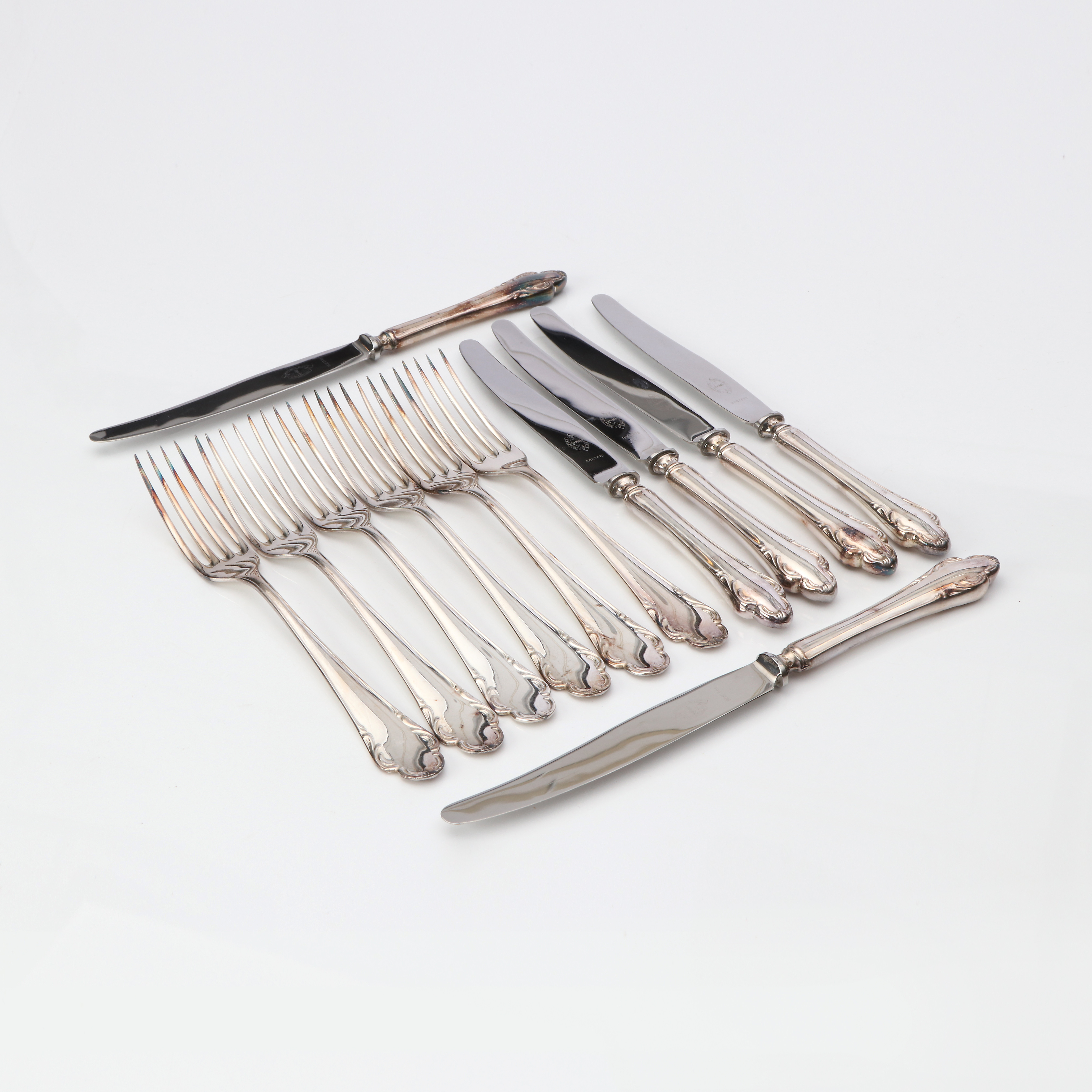 BESTICK, 12 ST. Silver. "Haga". Gafflarnas vikt ca 320 gram.