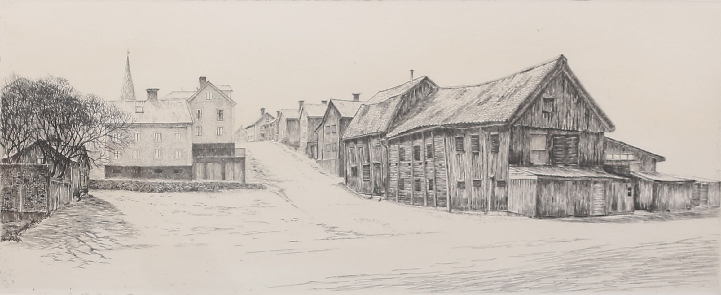 LENNART GLEMME. Stadsgata, litografi, signerad, daterad 74, numrerad 74/110.