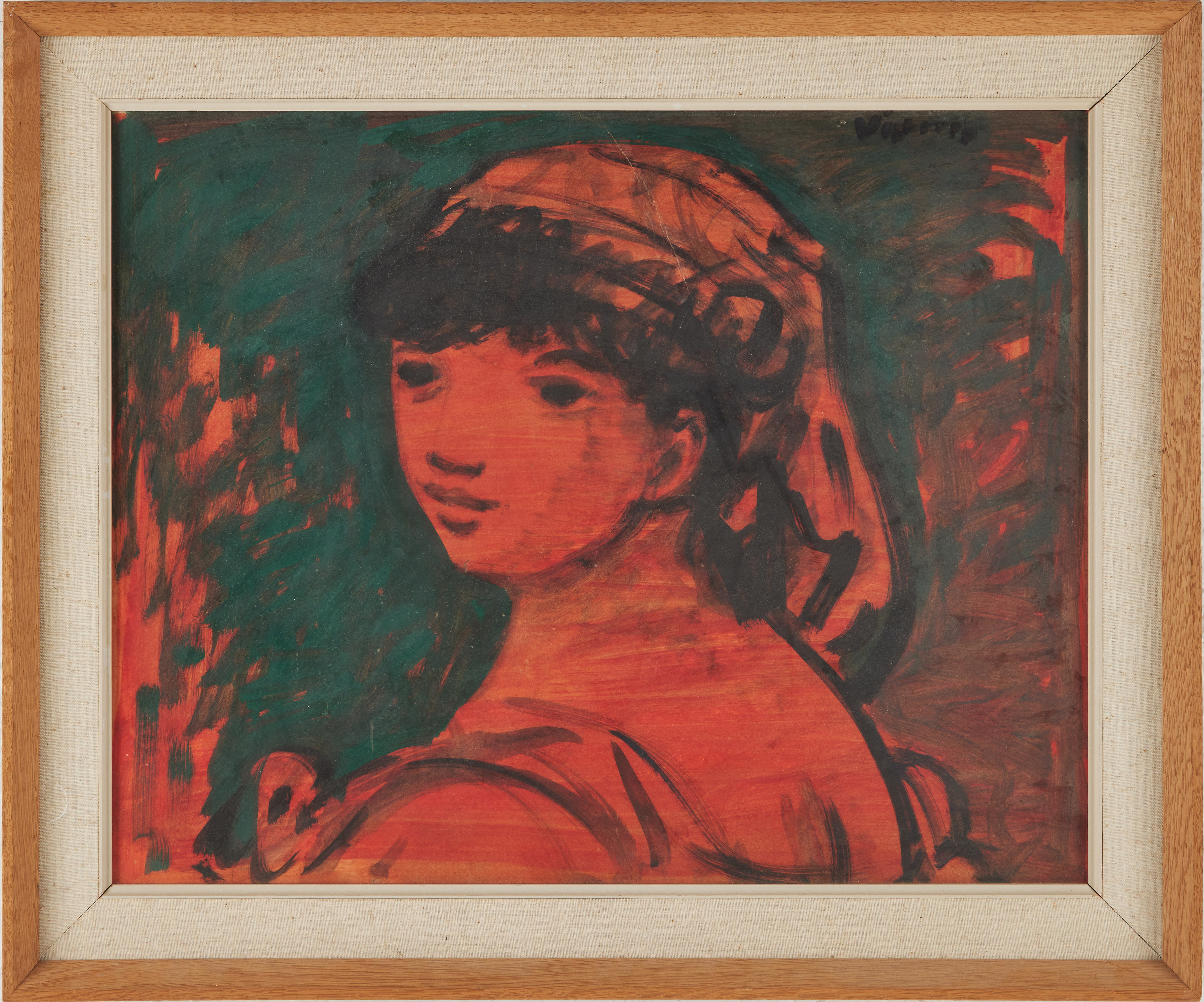 SYLVAIN VIGNY. (Frankrike/Österrike 1902-1970), Porträtt, signerad, guasche.