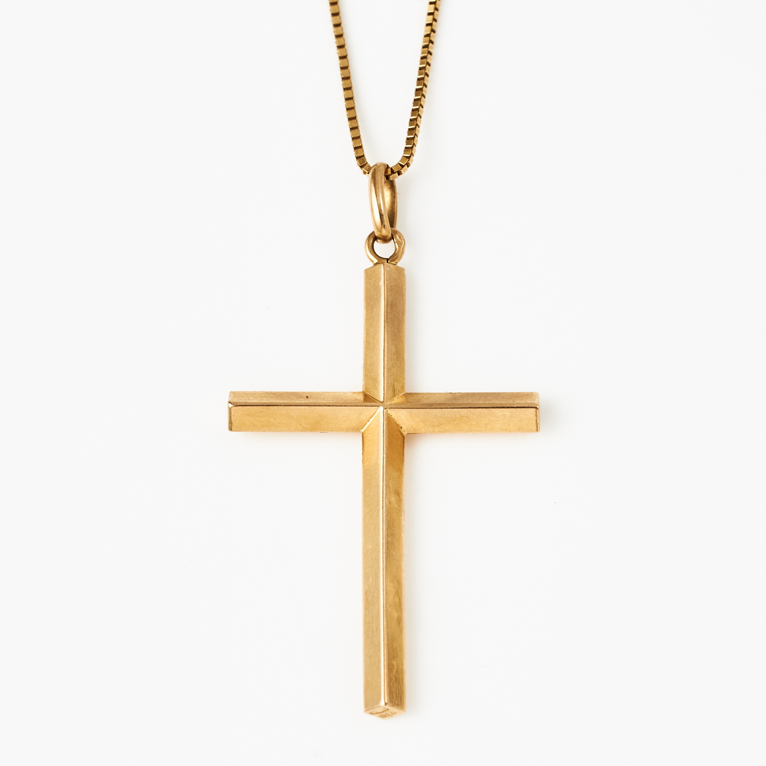 HALSKEDJA, venetiansk, HÄNGE, 18 k guld, i form av kors, svenska kontrollstämplar.