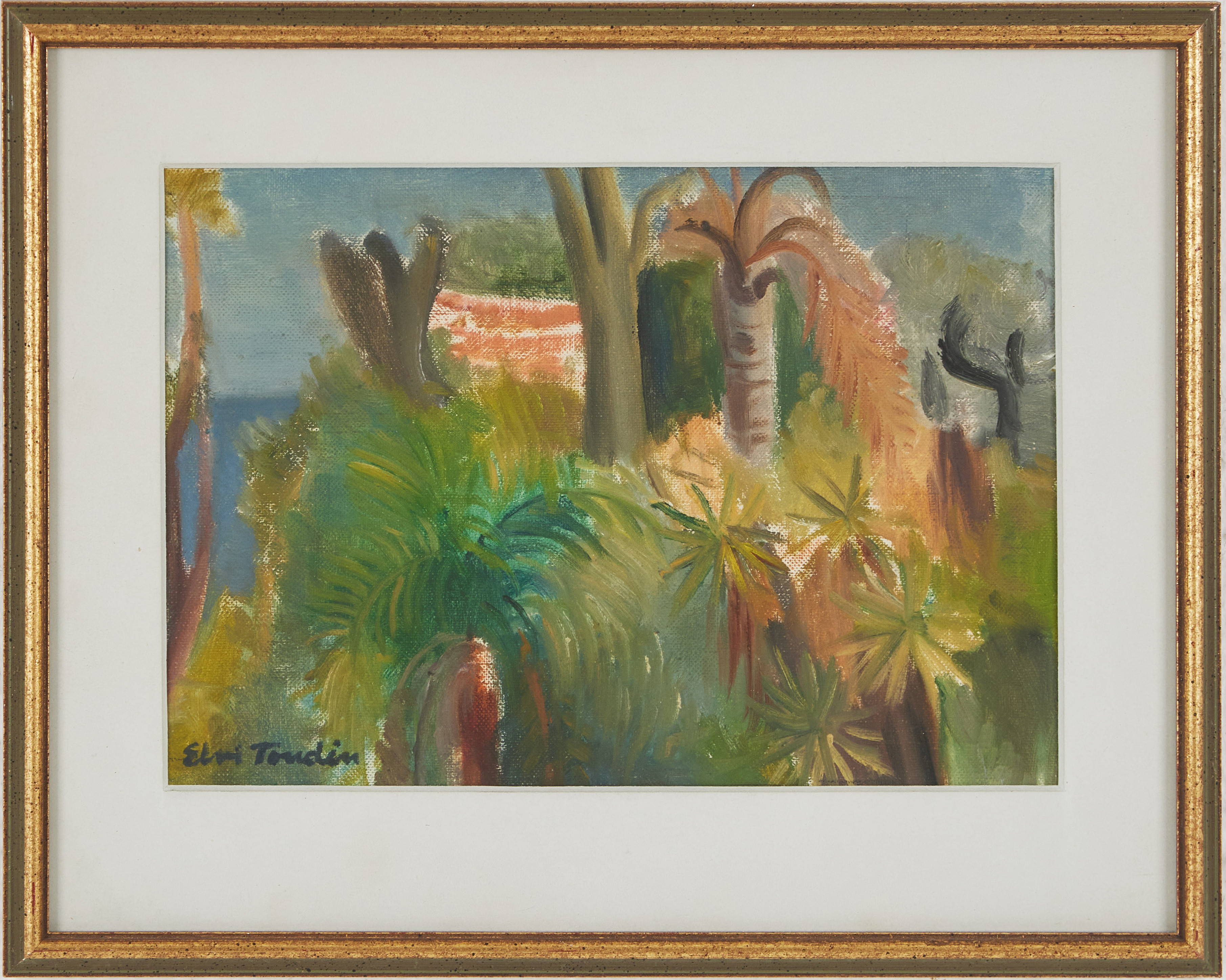 ELVI TONDÉN (1886-1971). naturmotiv, gouache på duk, signerad.