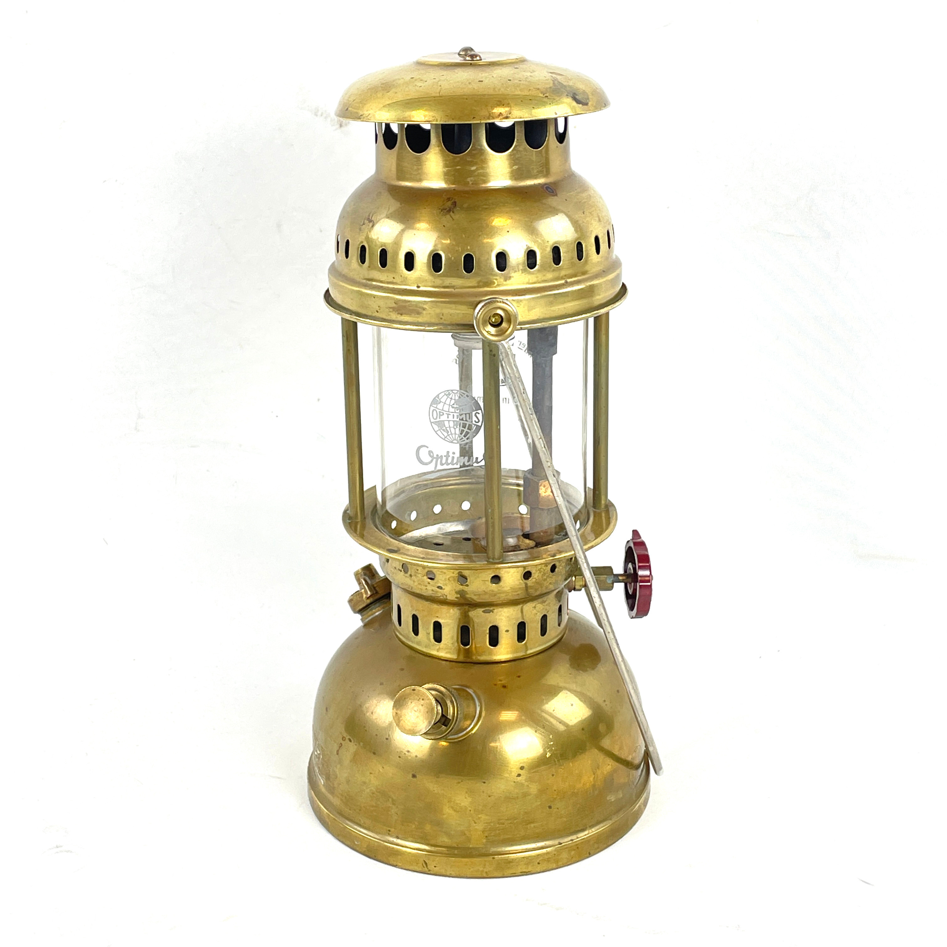 STORMLYKTA. Optimus 200 P, mässing & glas, 1900-tal.