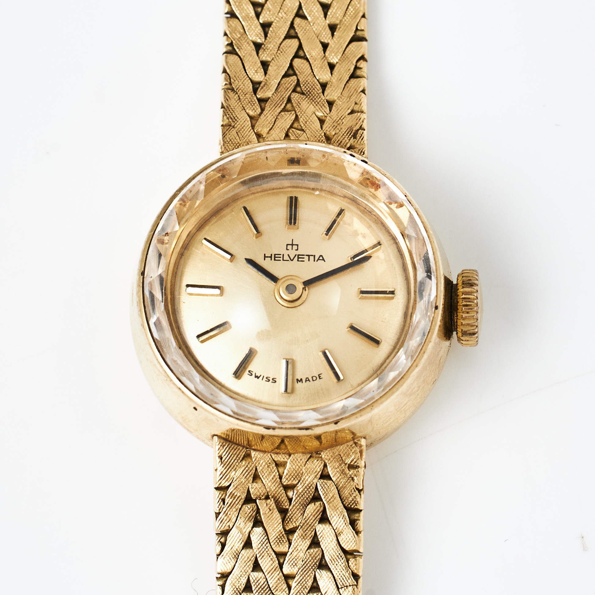 HELVETIA, armbandsur, manuell, safirglas, armband, 18 k guld, svensk kontrollstämpel.