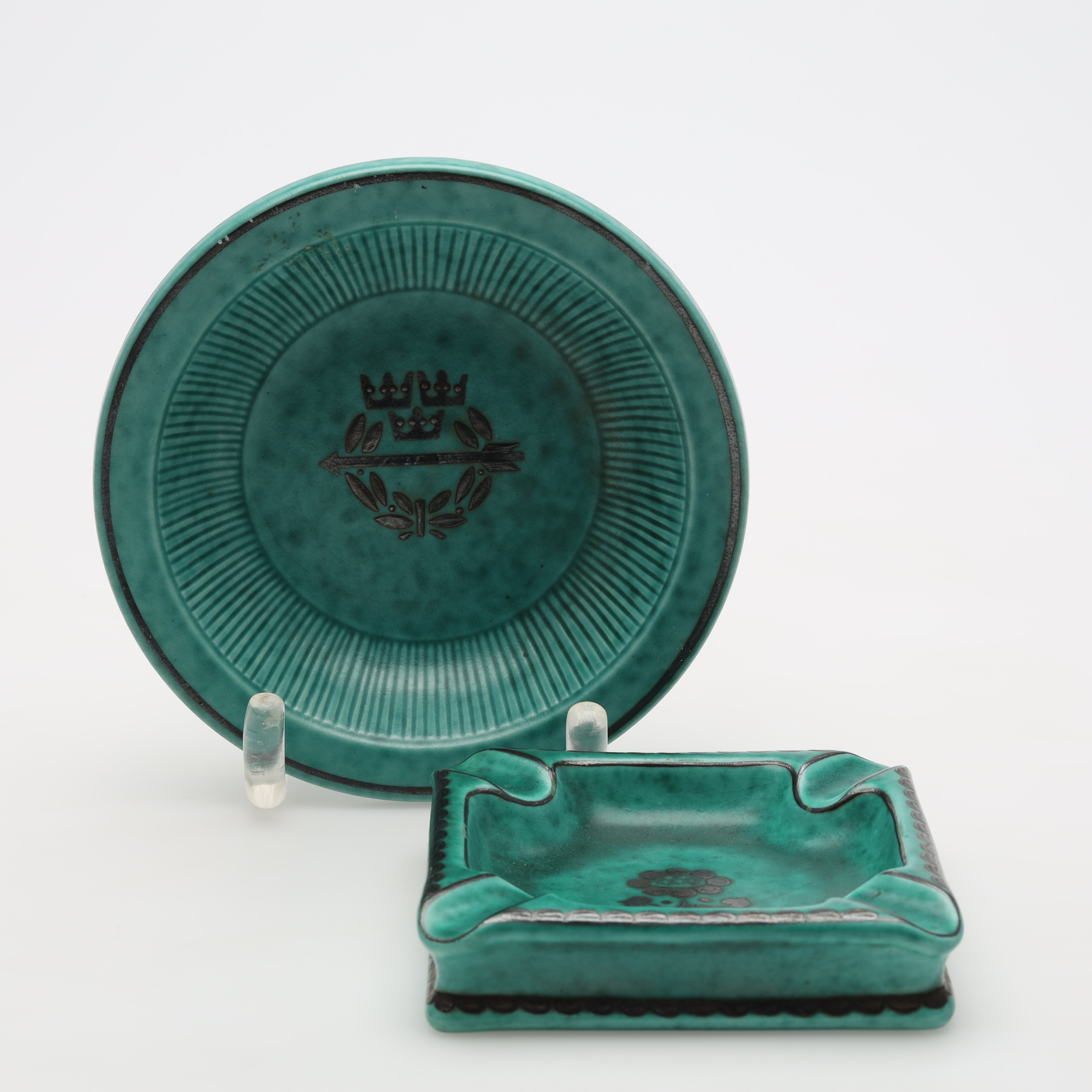 WILHELM KÅGE. SKÅL SAMT ASKFAT, "Argenta" Gustavsberg.