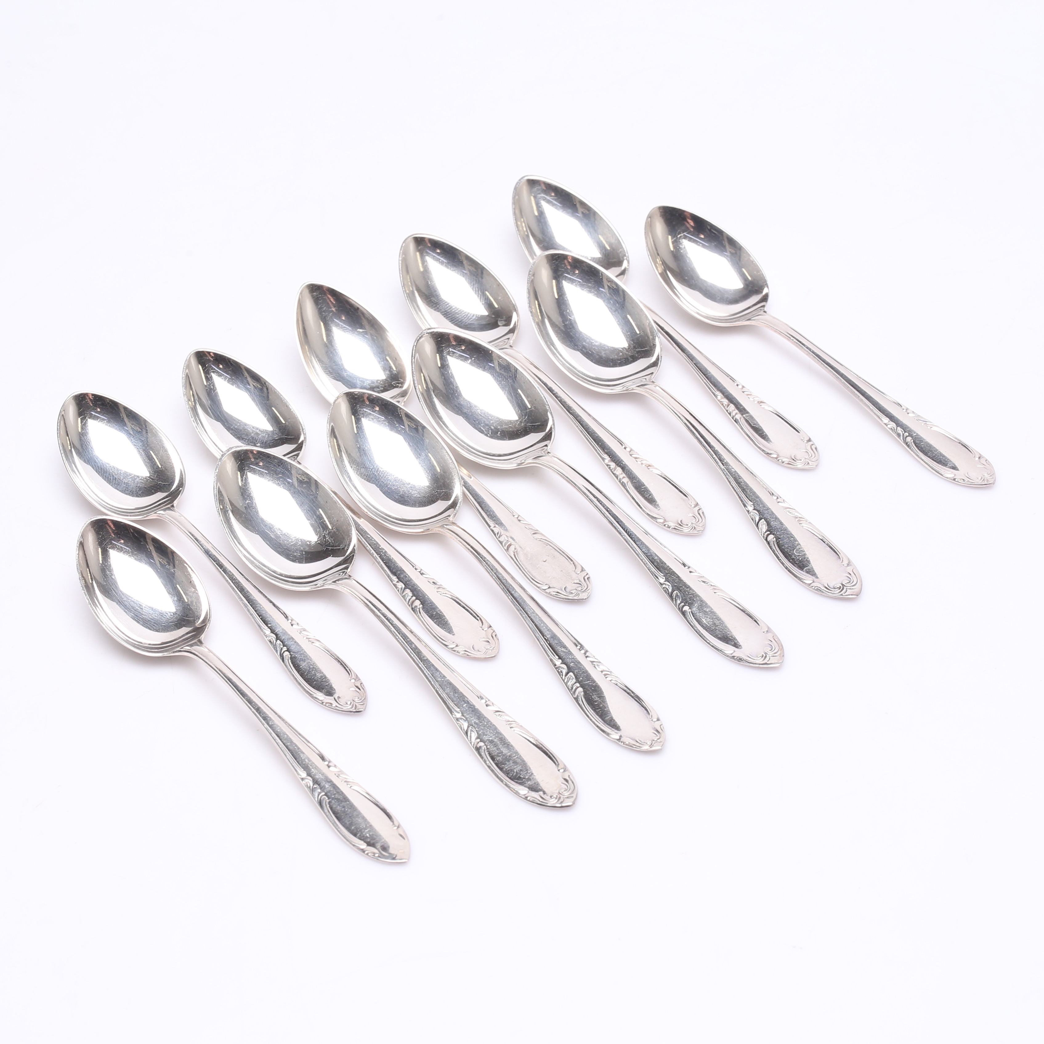 SKEDAR, silver, 7+4 st, CG Hallberg, vikt ca 154 gram.