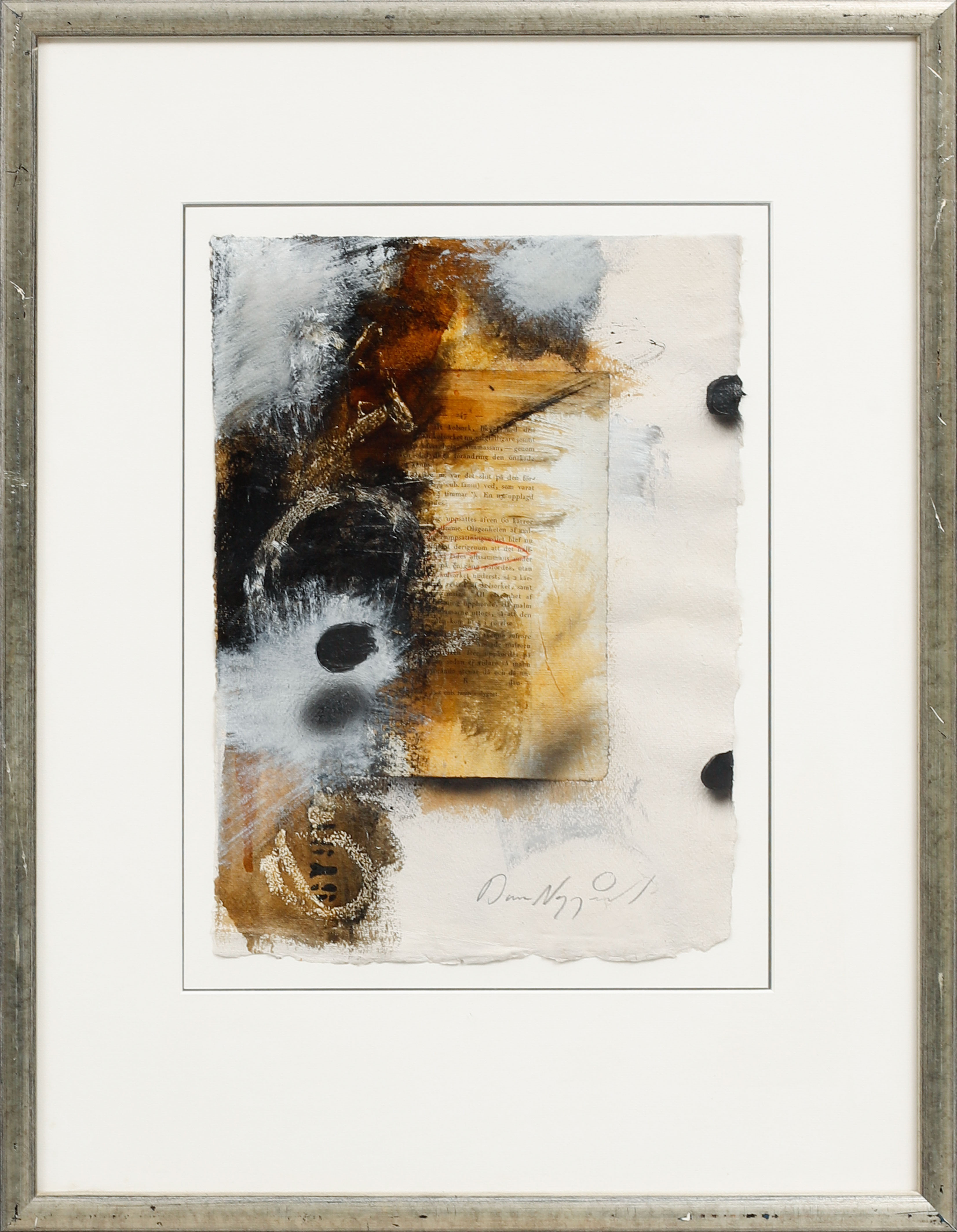 DAN NYGÅRD. Komposition, blandteknik på papper, signerad.