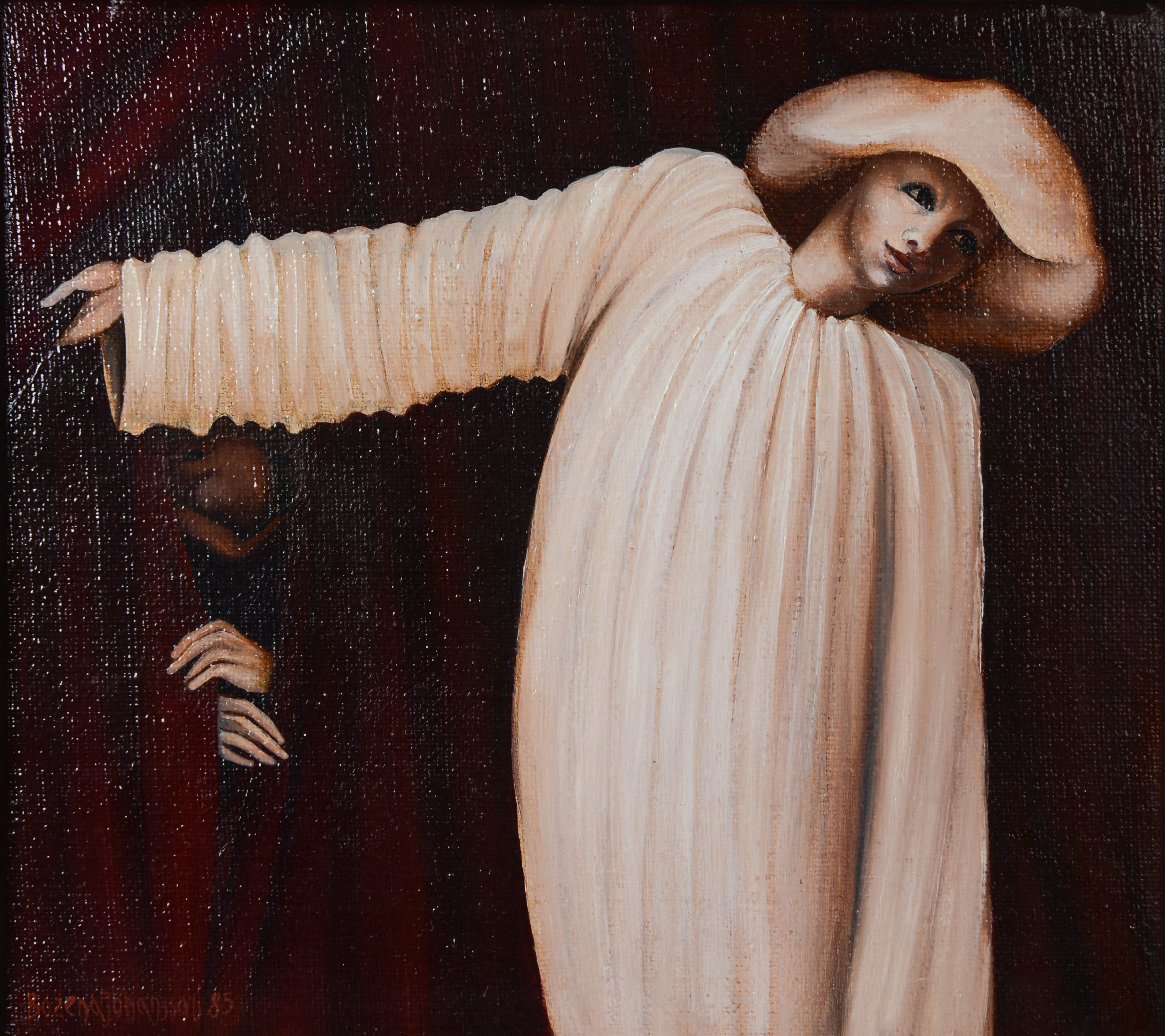 BOZENA JOHANSSON. Surrealistiskt motiv, olja på duk, signerad samt daterad 83.