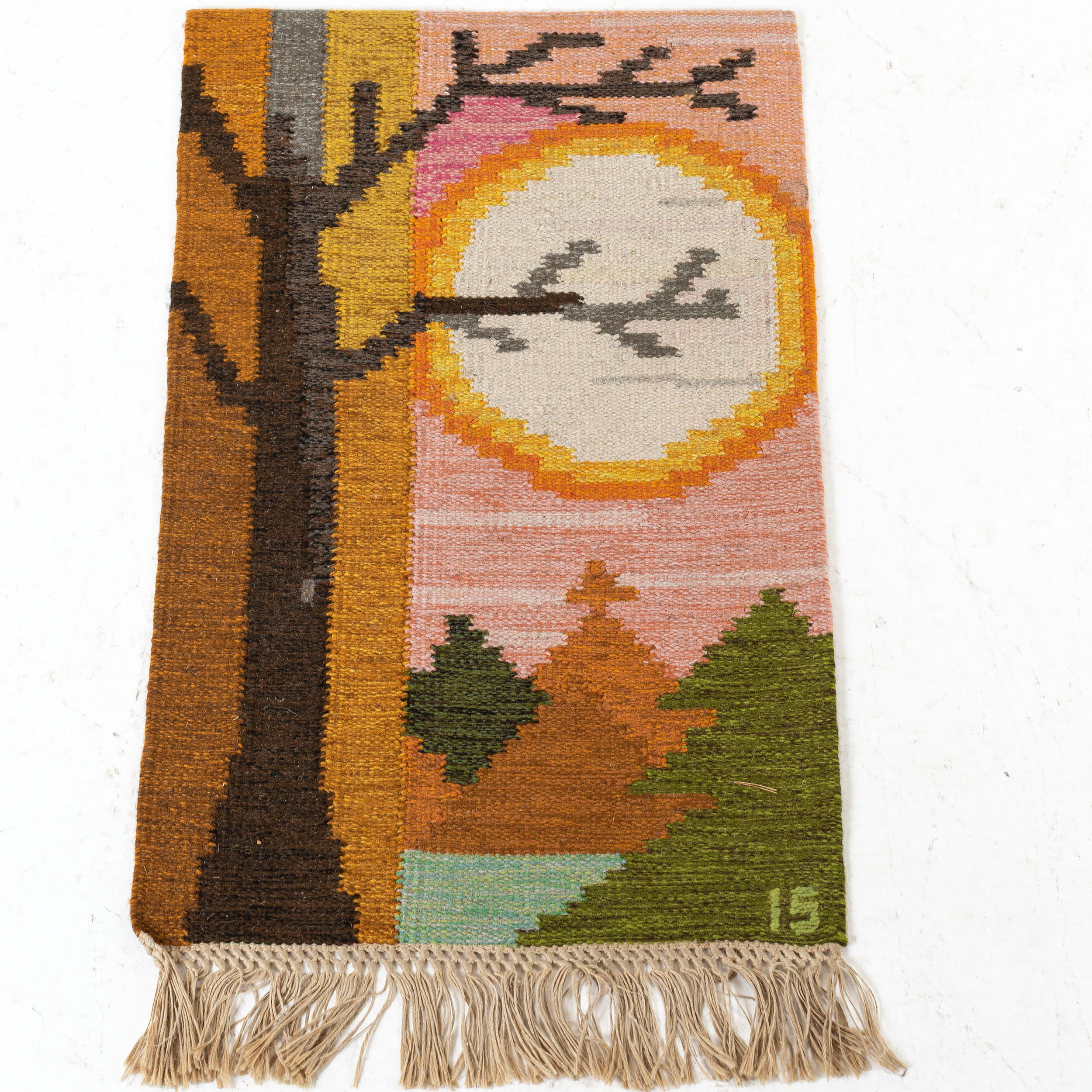 INGEGERD SILOW. Väggbonad, rölakan, "Augustimåne", Axeco, signerad.