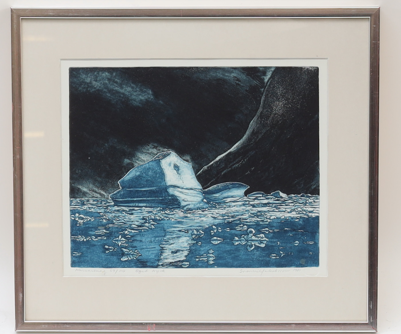 SVEN ERIK JAKOBSSON. Narsarsuaq", etsning, eget tryck, signerad och numrerad 59/110.