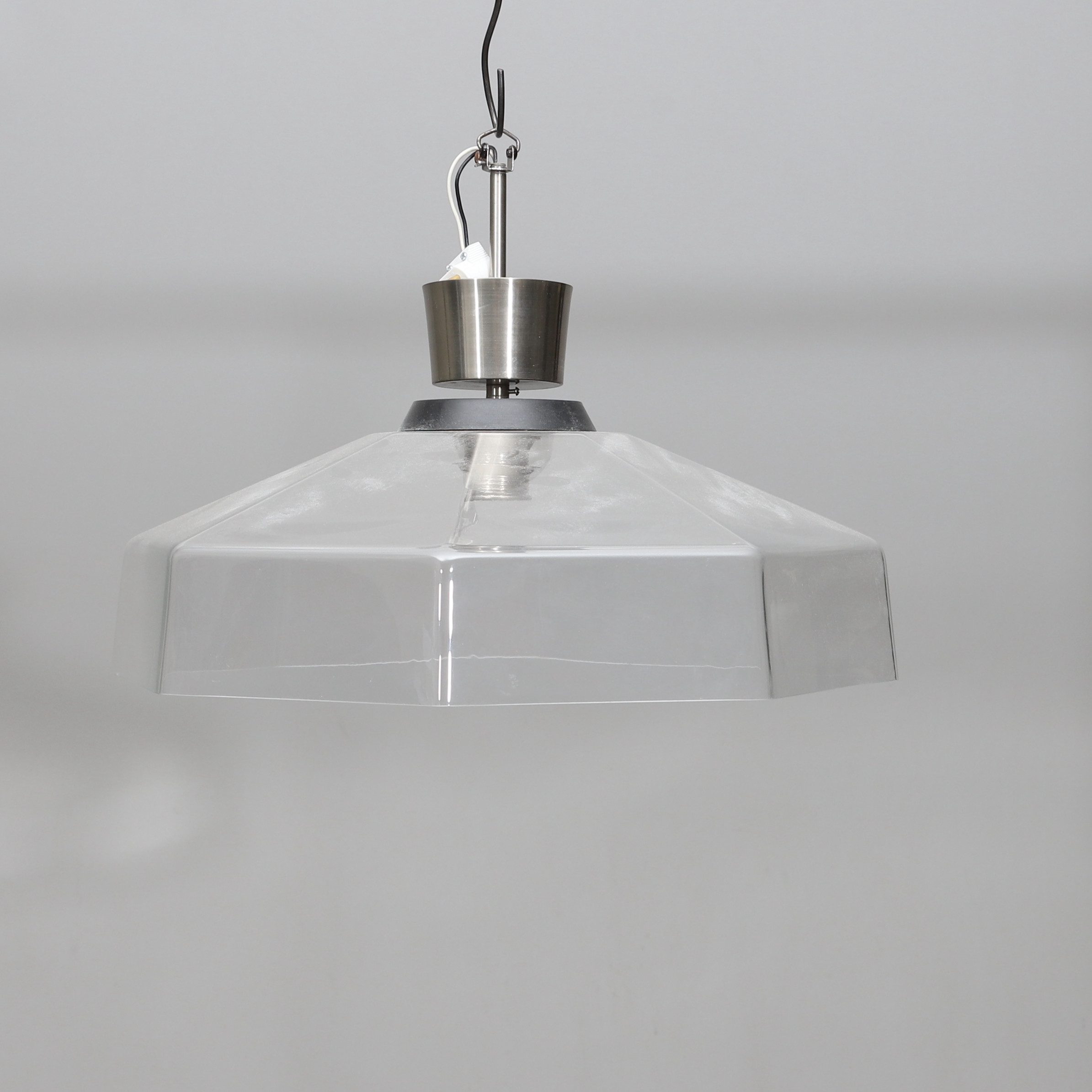 CARL FAGERLUND. taklampa, glas/metall, Orrefors, 1960-tal, Sverige.