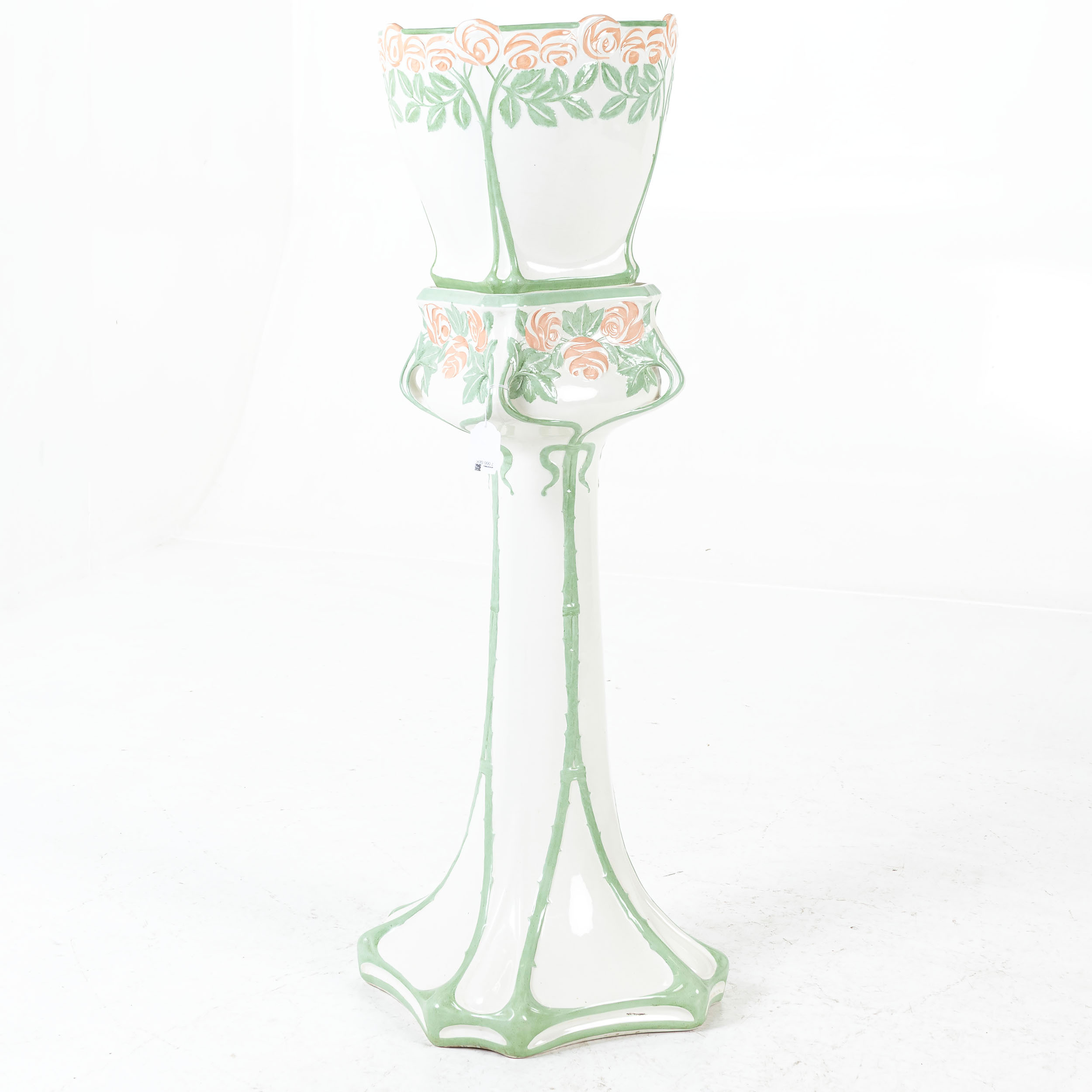 ALF WALLANDER. Piedestal med ytterfoder, jugend, Rörstrand, 1900-talets början.