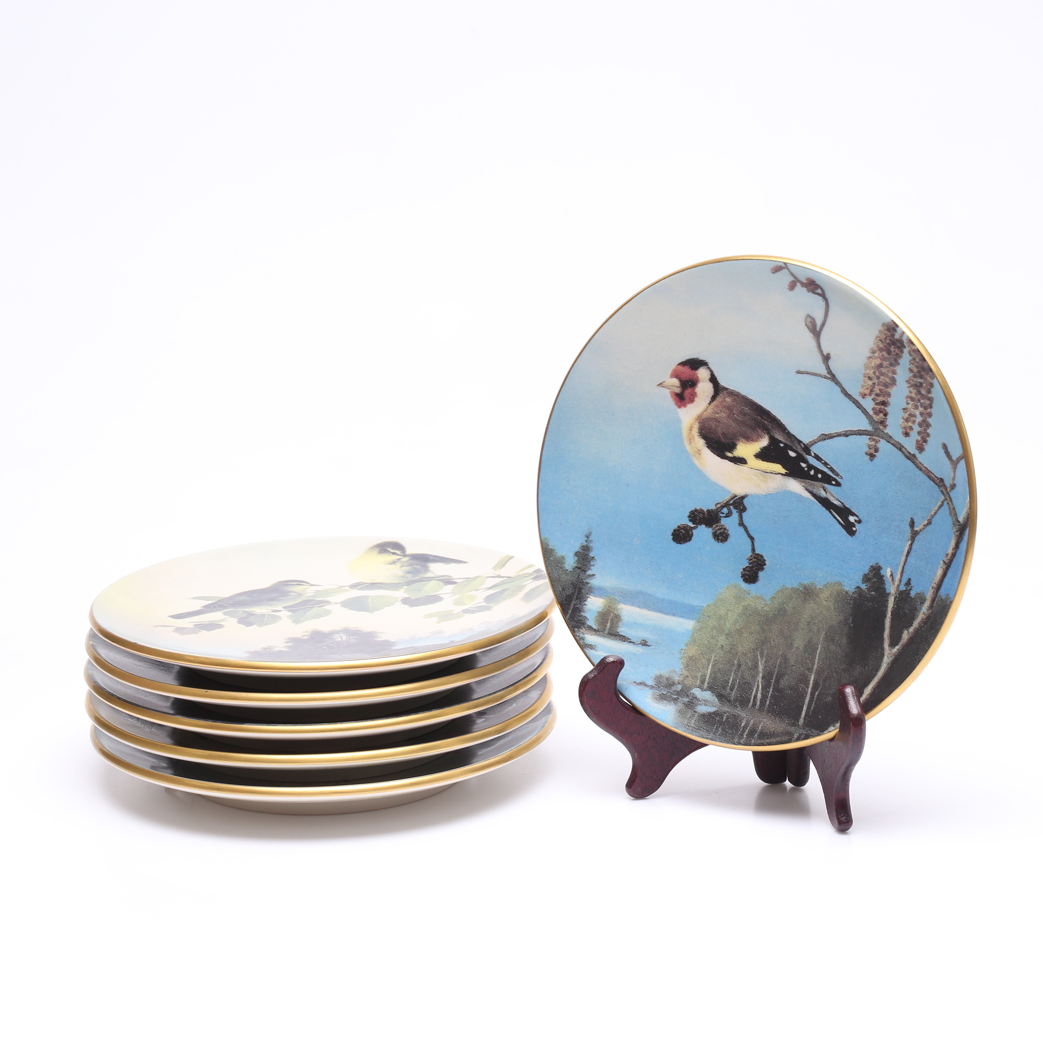 SAMLARTALLRIKAR, 6st, porslin, "Von Wright, "Arabia/Fyrklövern, Finland.