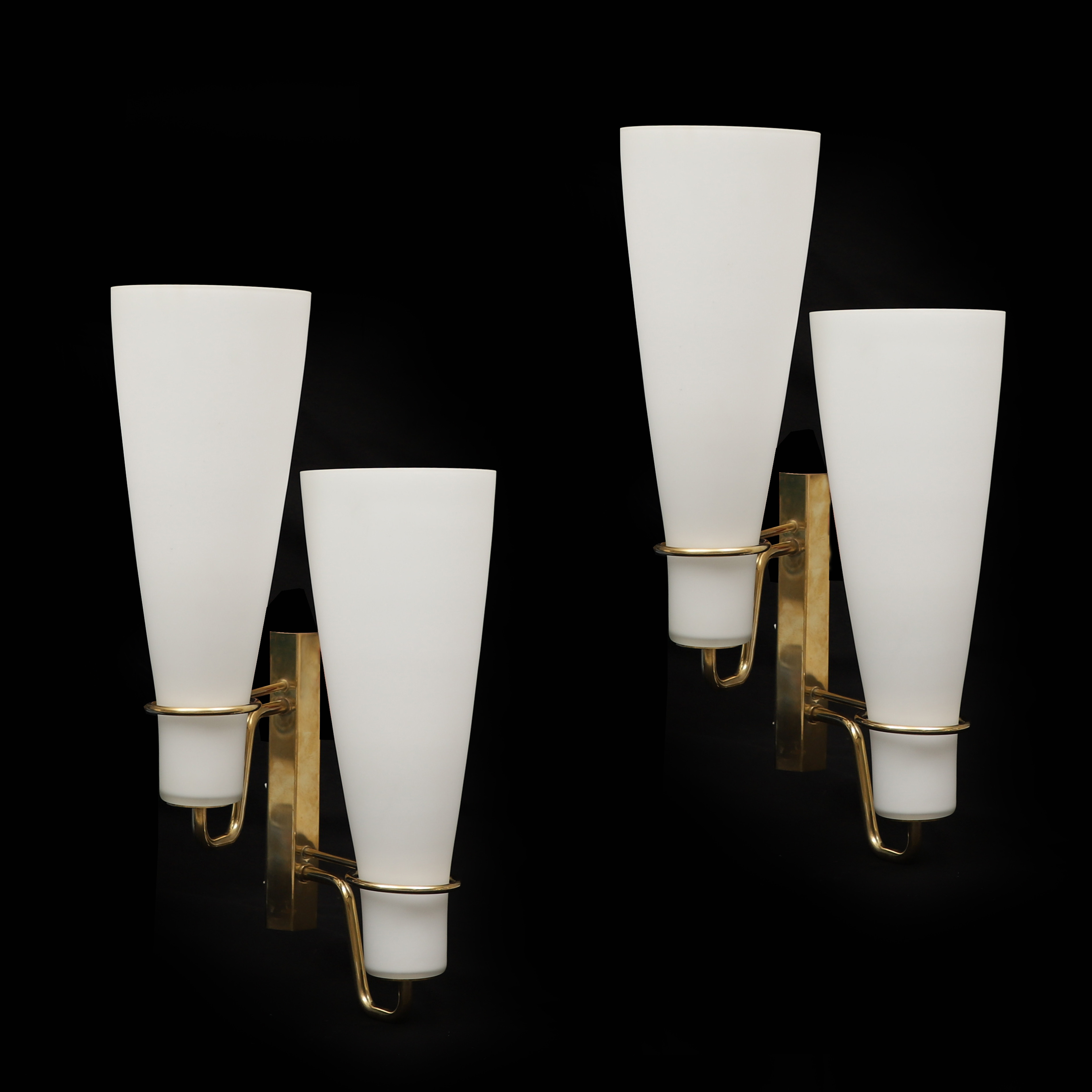 VÄGGLAMPOR, ett par, Swedish modern, 1950-tal.