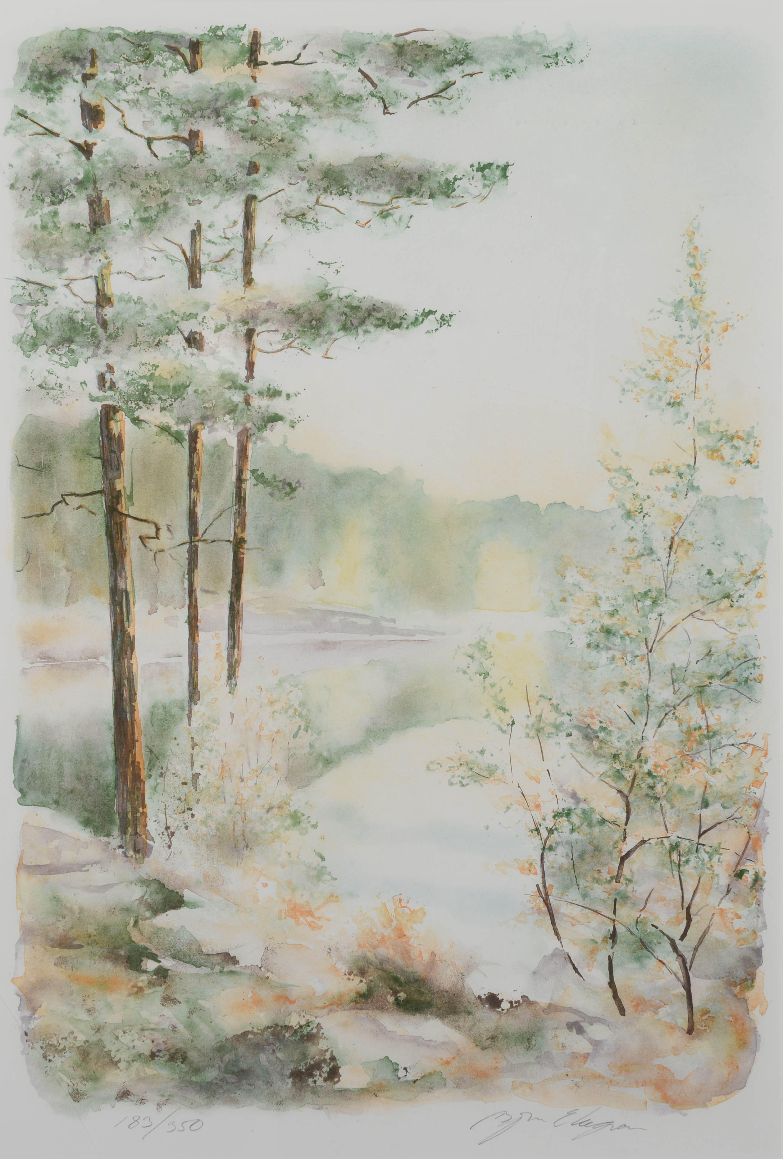 BJÖRN EKEGREN. Sjömotiv, färglitografi, signerad samt numrerad 183/350.