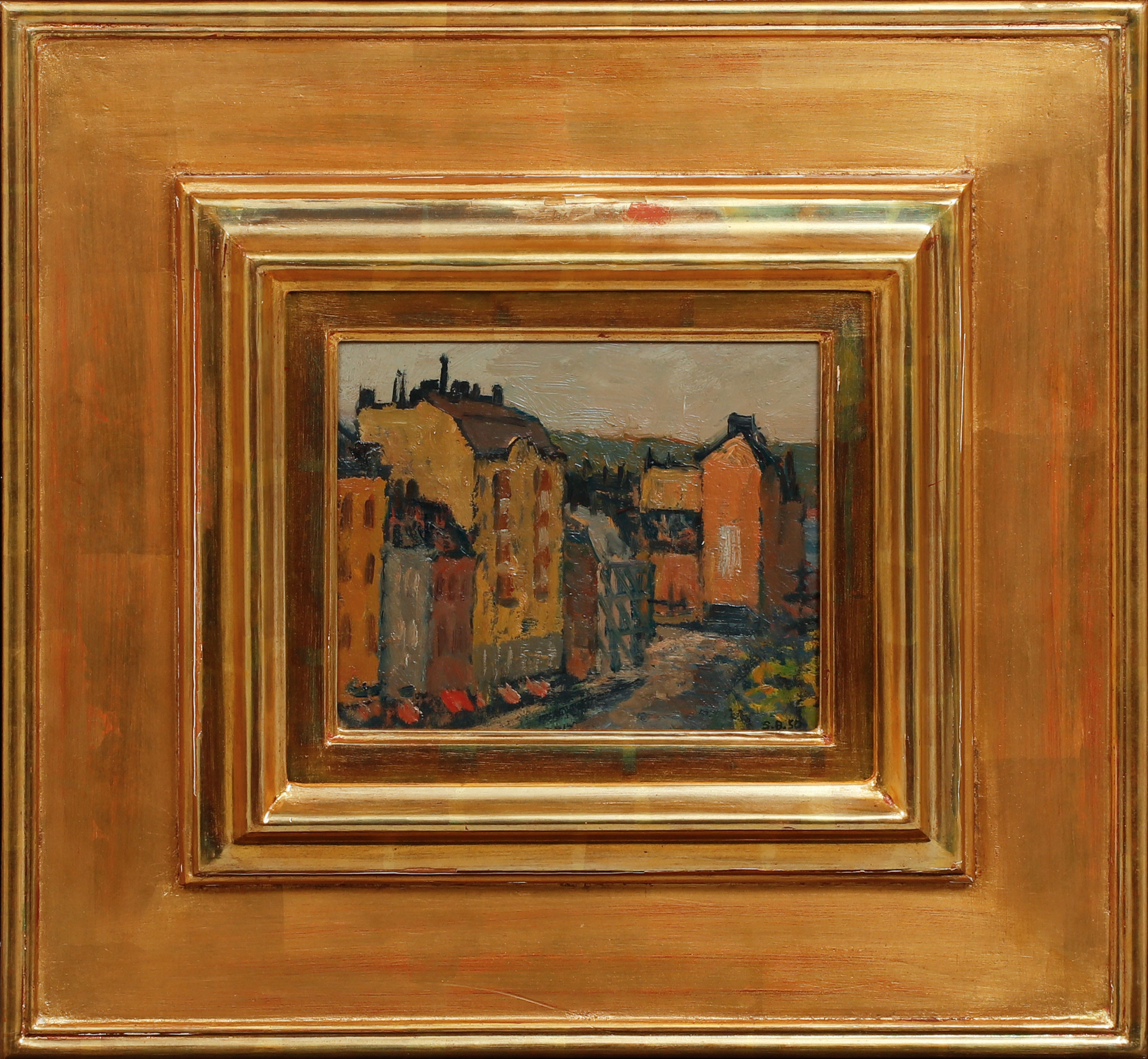 SIGNE BARTH. "Hornsgatan II", olja på pannå, signerad och daterad -50.