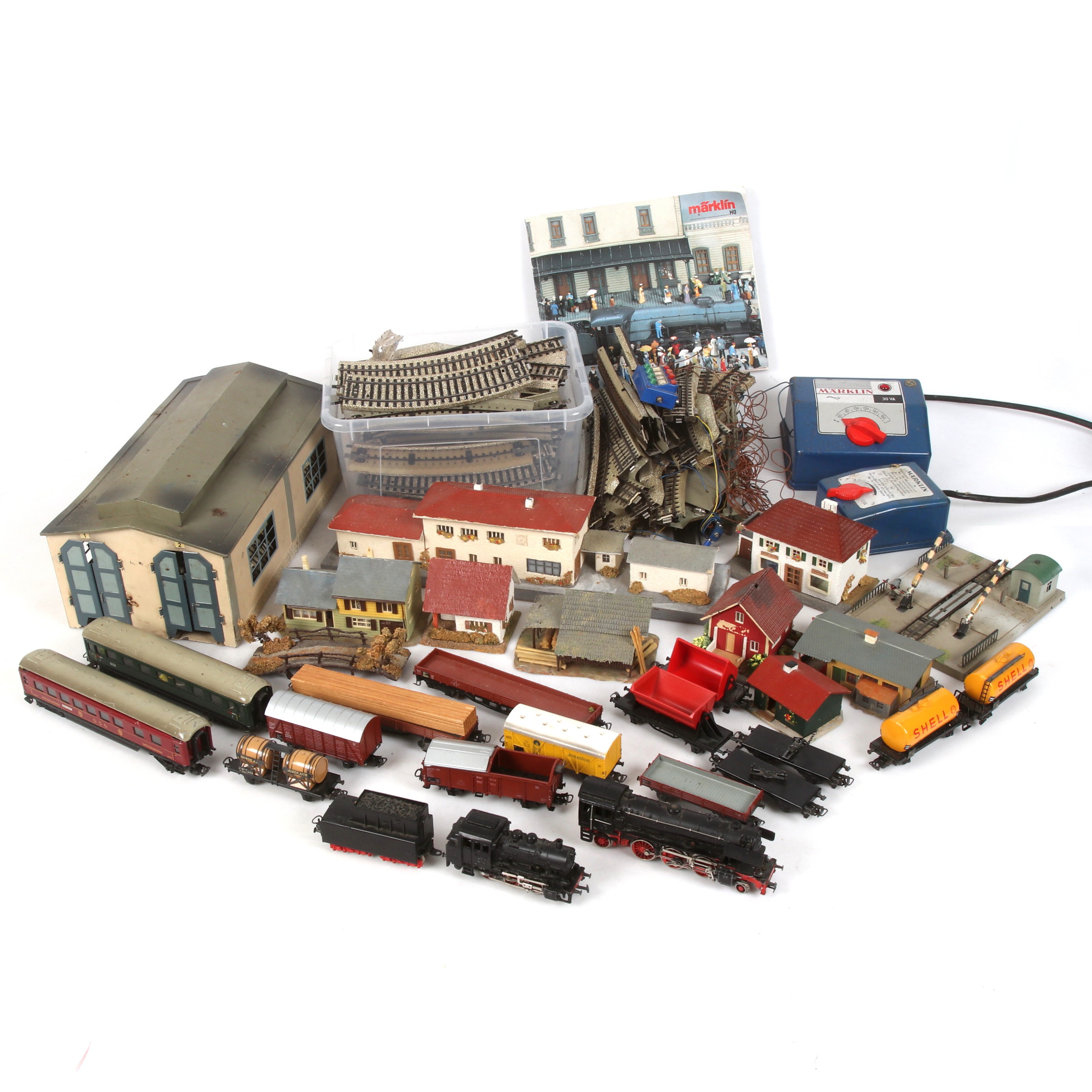 MÄRKLIN, lok, vagnar räls, byggnader och transformatorer. Tyskland, 1900-talets andra del.