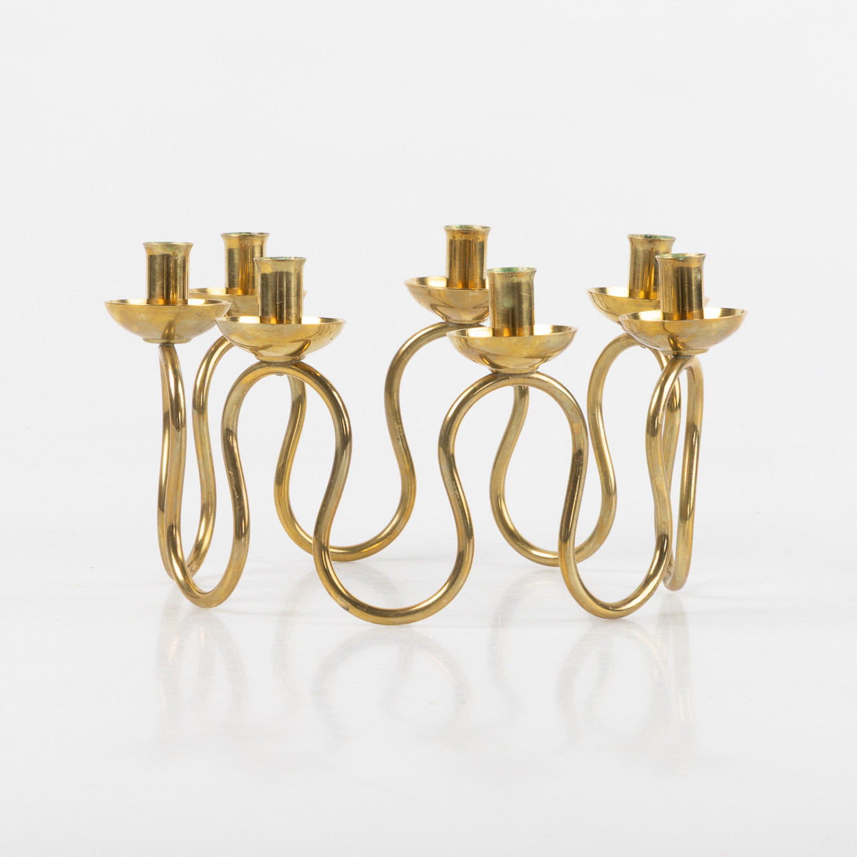 LARS HOLMSTRÖM. "Arvika", ljusstake, mässing, Svenskt tenn.