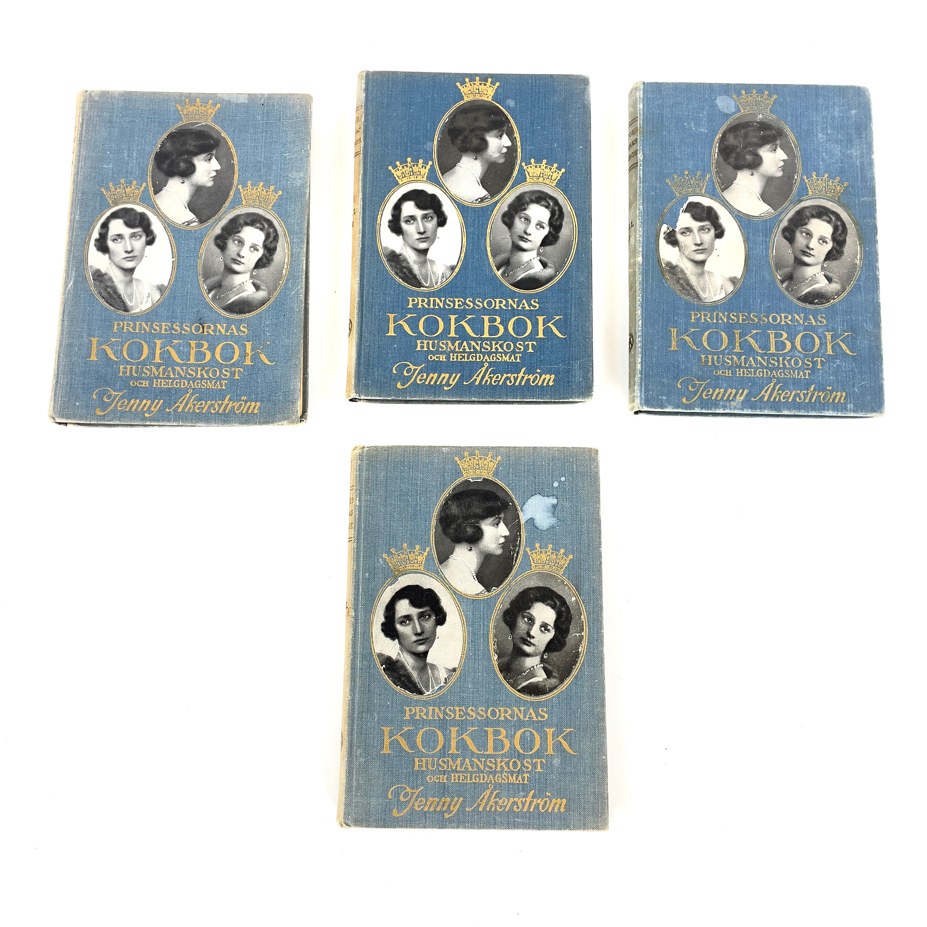 JENNY ÅKERSTRÖM. Böcker, band I-IV, "Prinsessornas kokbok", Åhlen & Åkerlunds Förlag, 1931-38.