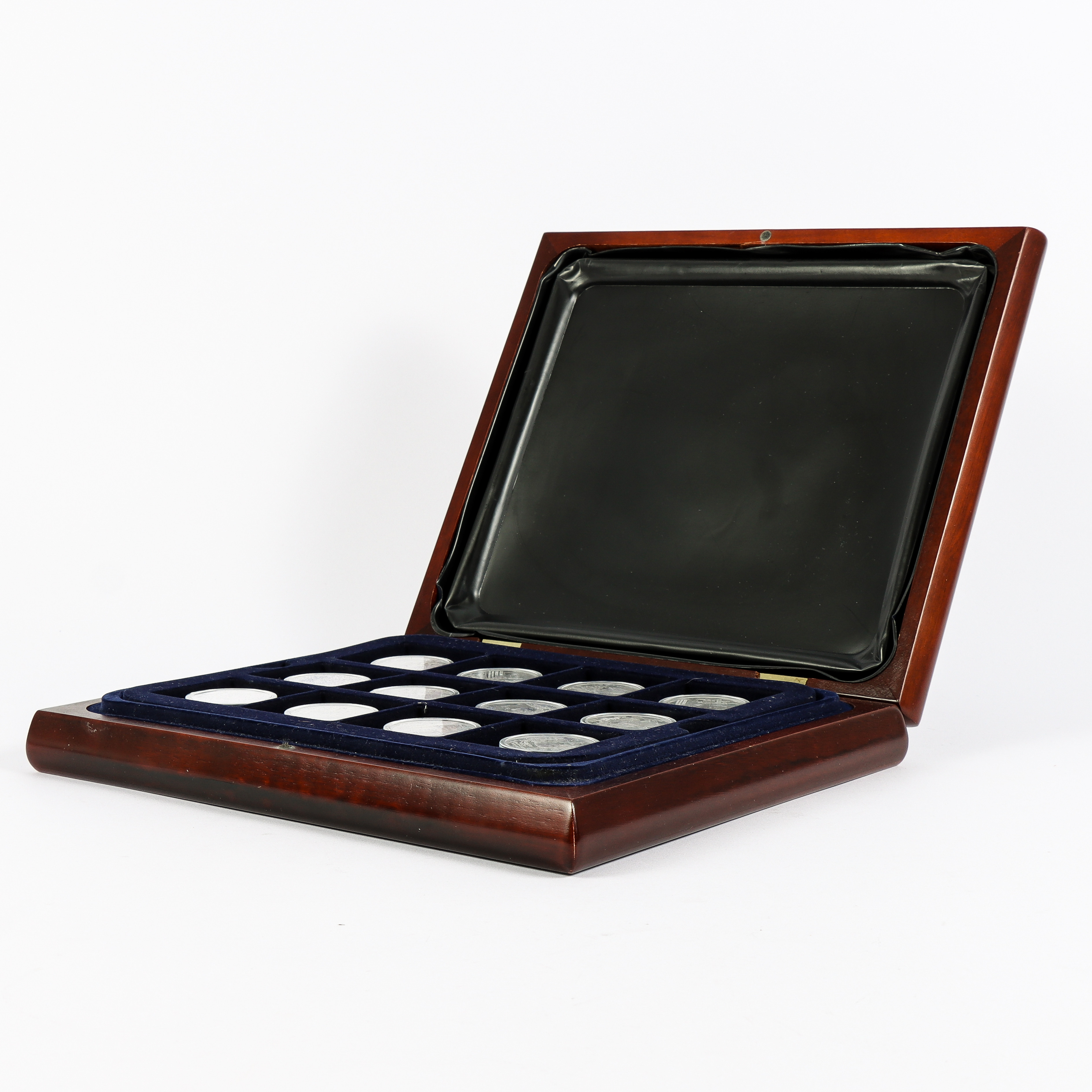 MEDALJSAMLING silver Sveriges regenter, 24 stycken.