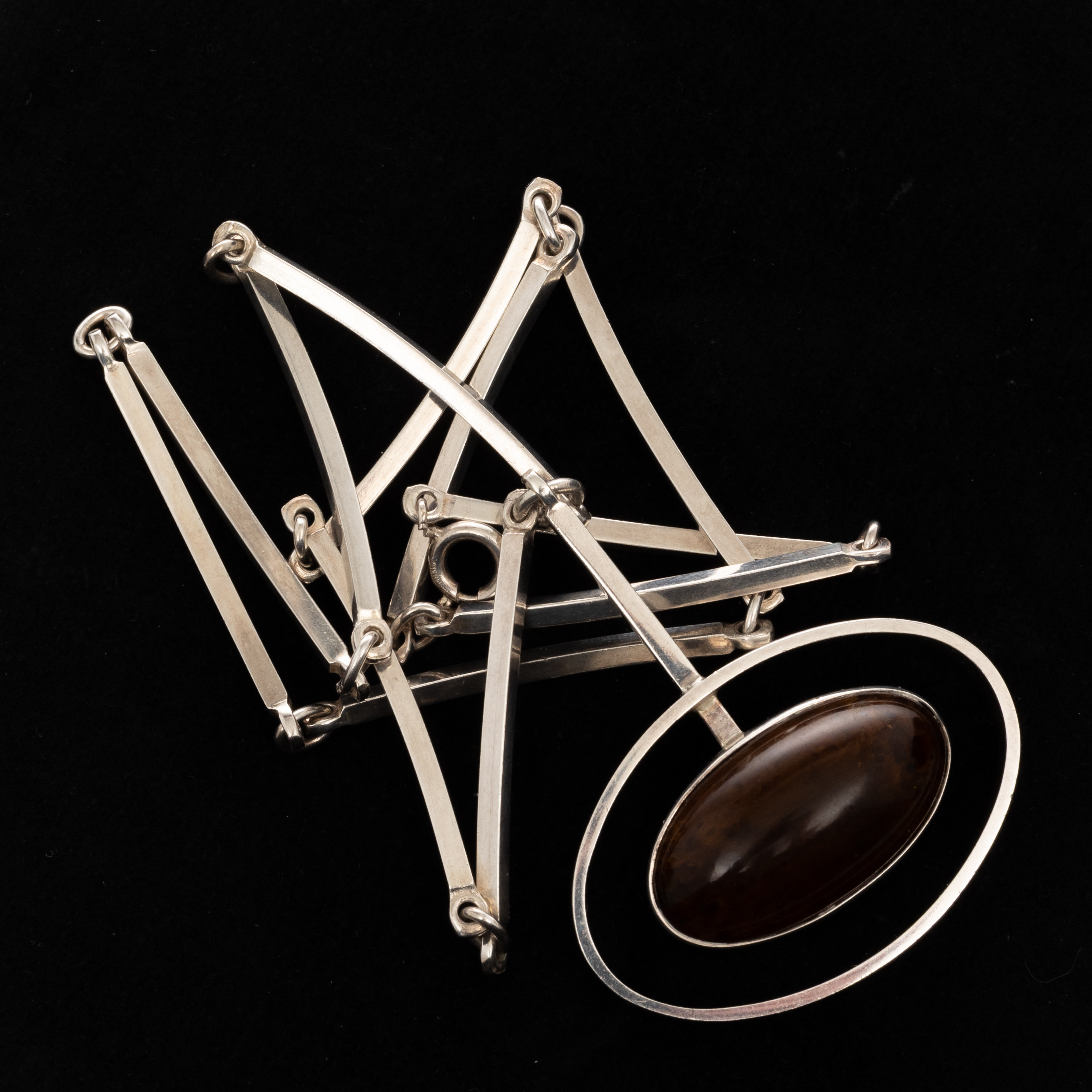 COLLIER, Sterlingsilver, bärnsten, Nils Erik From, Danmark, 1900-tal.