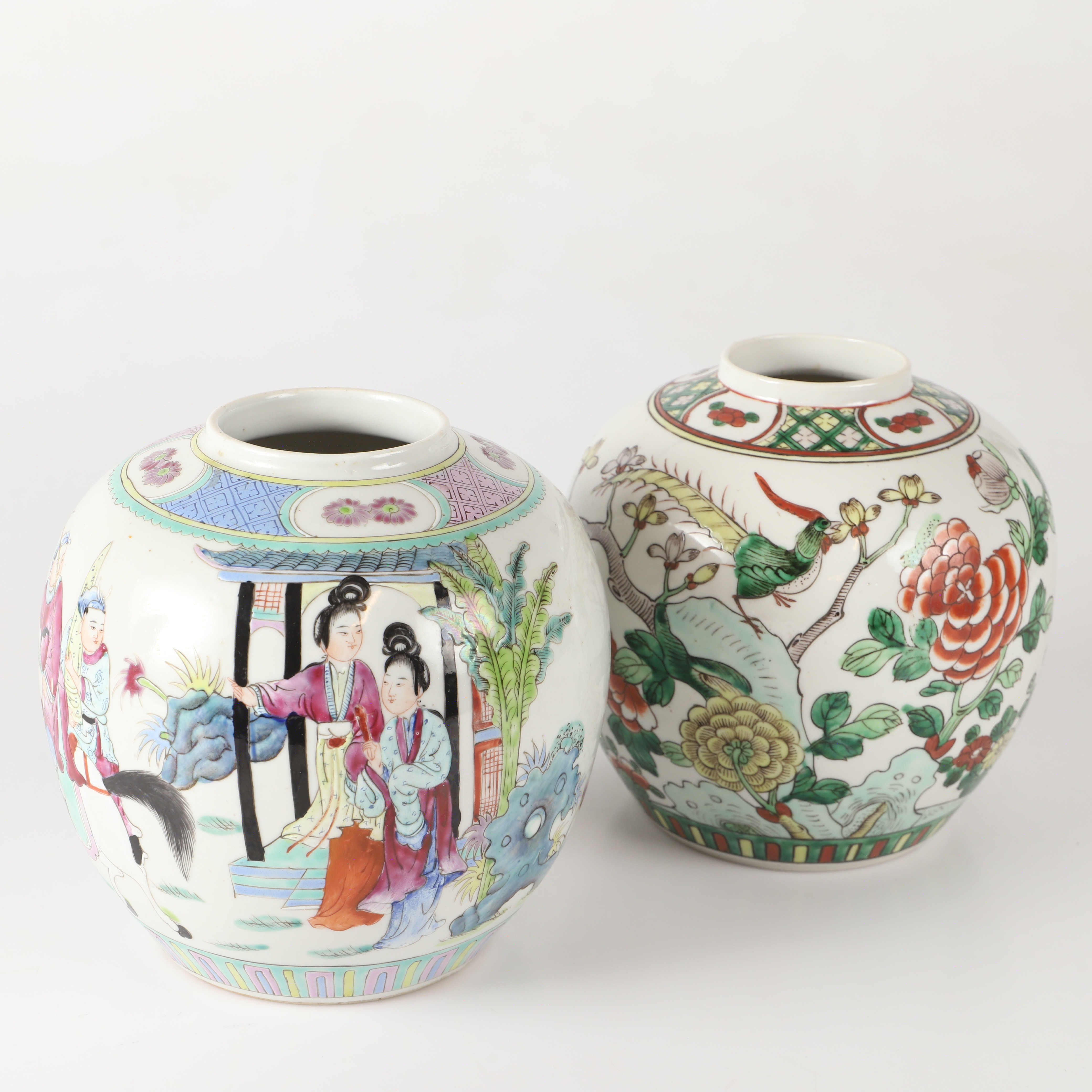 BOJANER, 2 stycken, porslin, Kina.