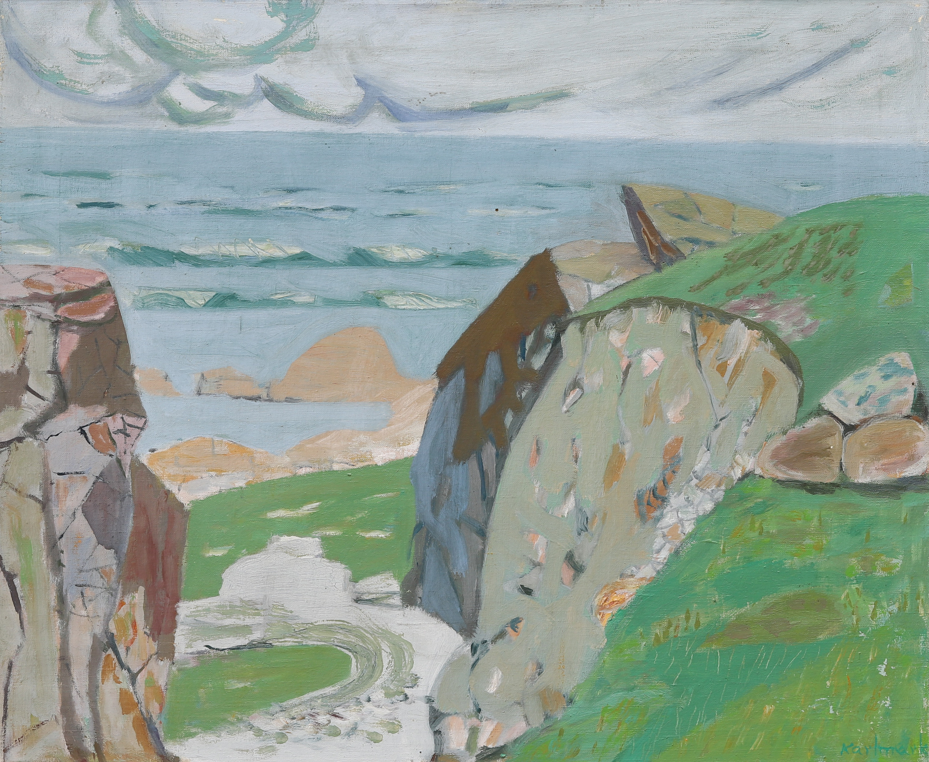 GERHARD KARLMARK. Olja på duk, "Hovs Hallar" signerad.