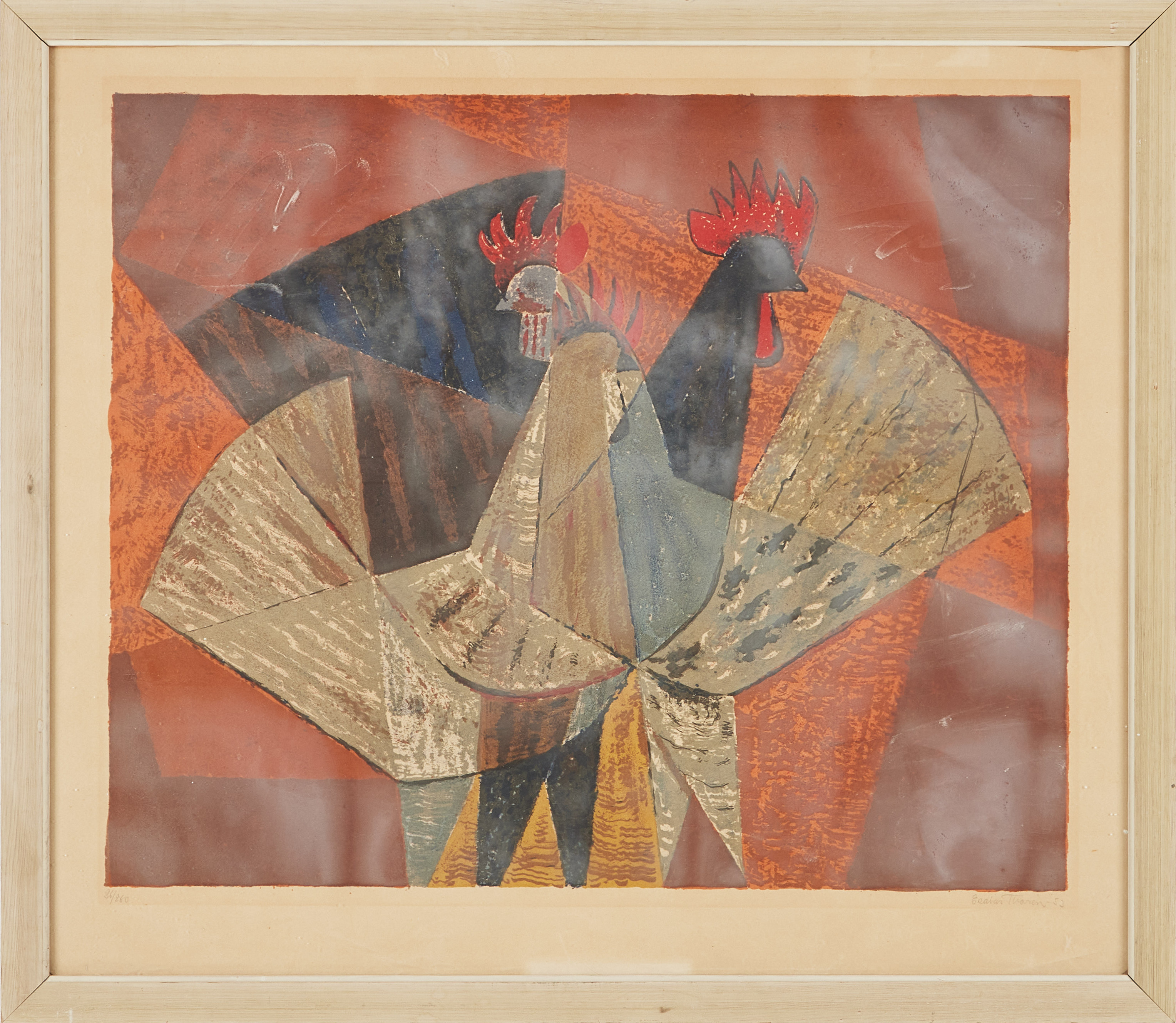 ESAIAS THORÉN. Tuppar, färglitografi, signerad och numrerad 26/260.