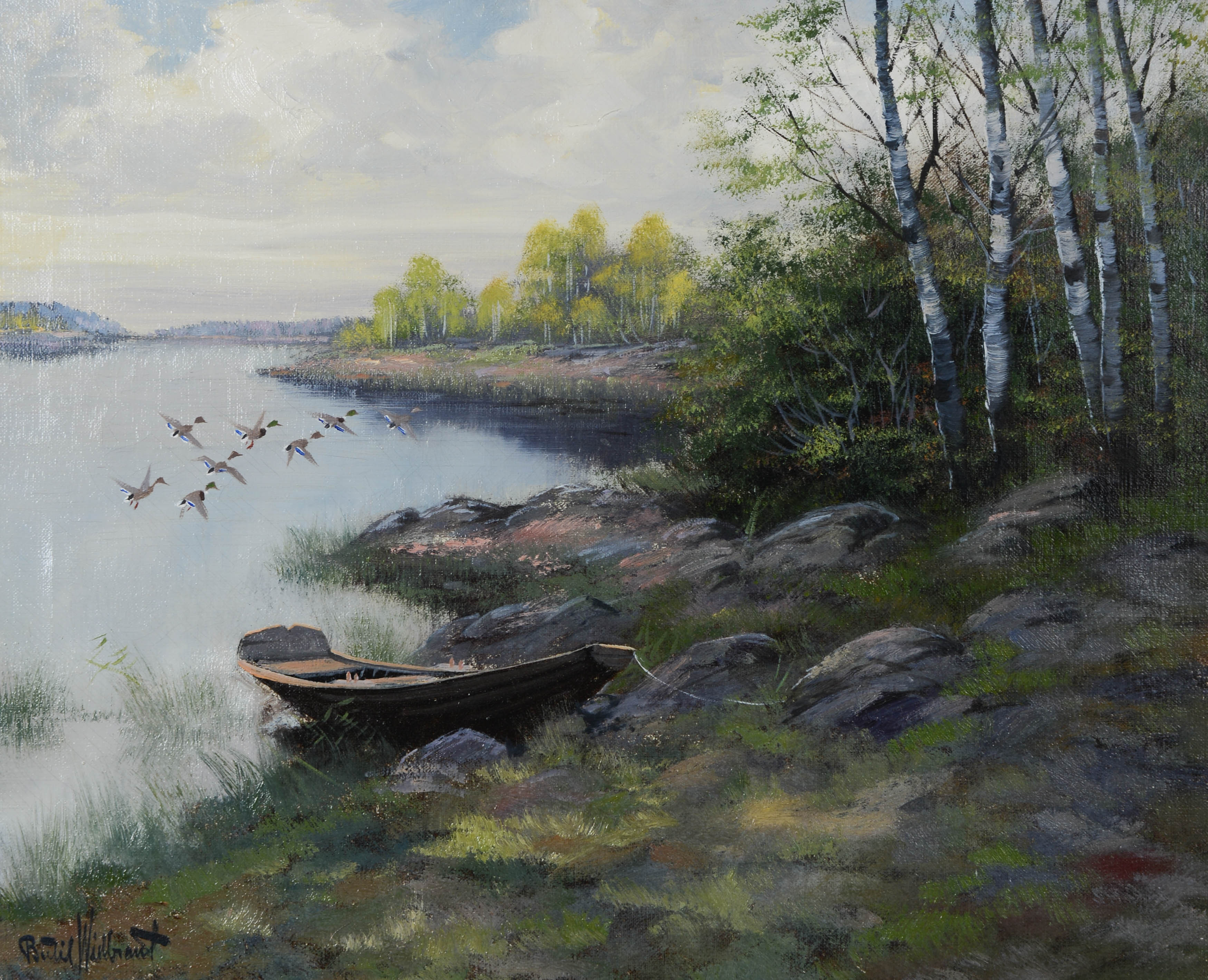 BERTIL WIDBRANDT. Sjömotiv, olja på duk, signerad.