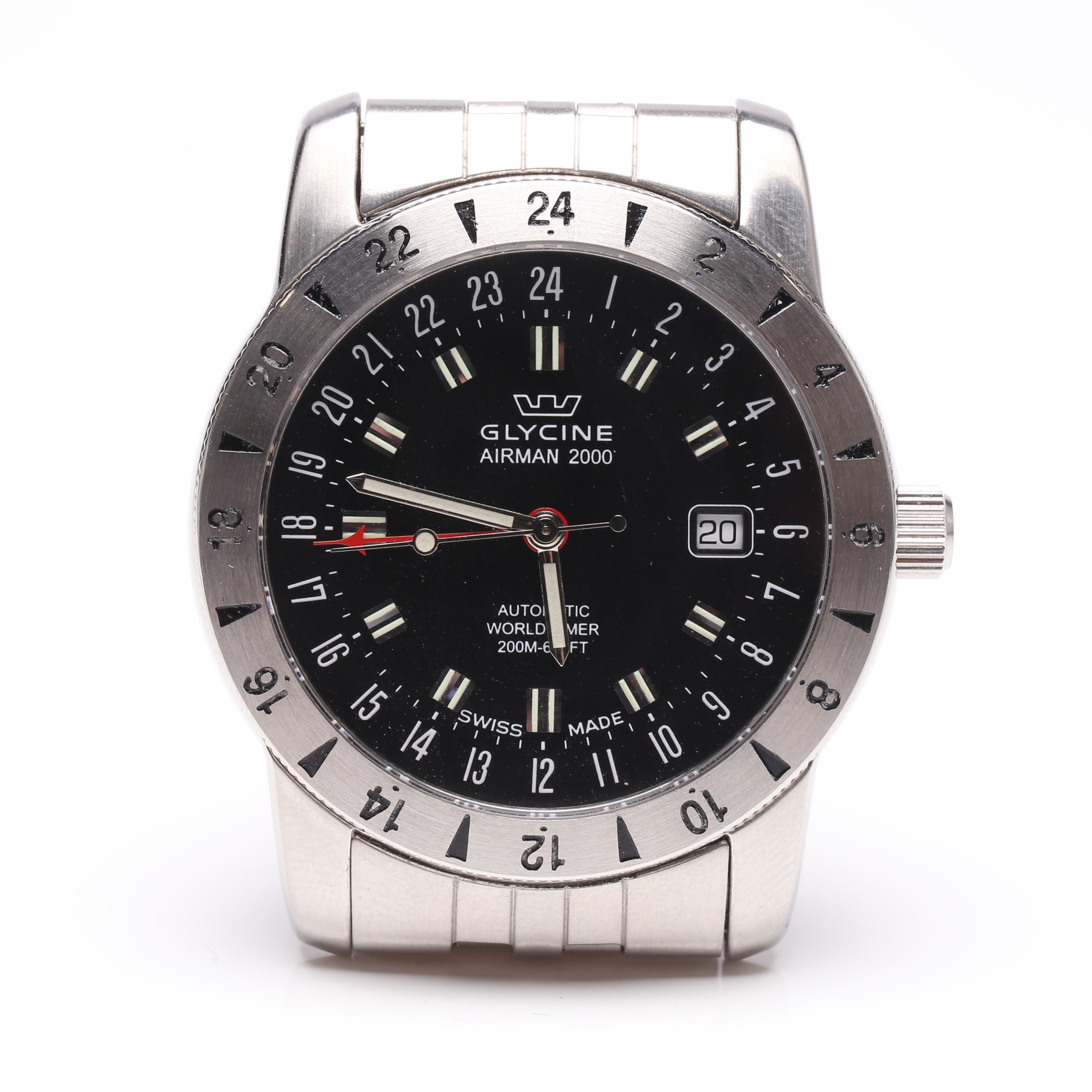 ARMBANDSUR, Glycine, Airman 2000, World Timer, Automatic.