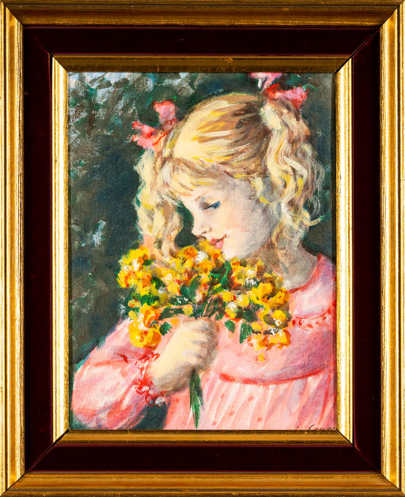 OIDENTIFIERAD KONSTNÄR. Olja på duk, signerad S.Carrara med äkthetsintyg.