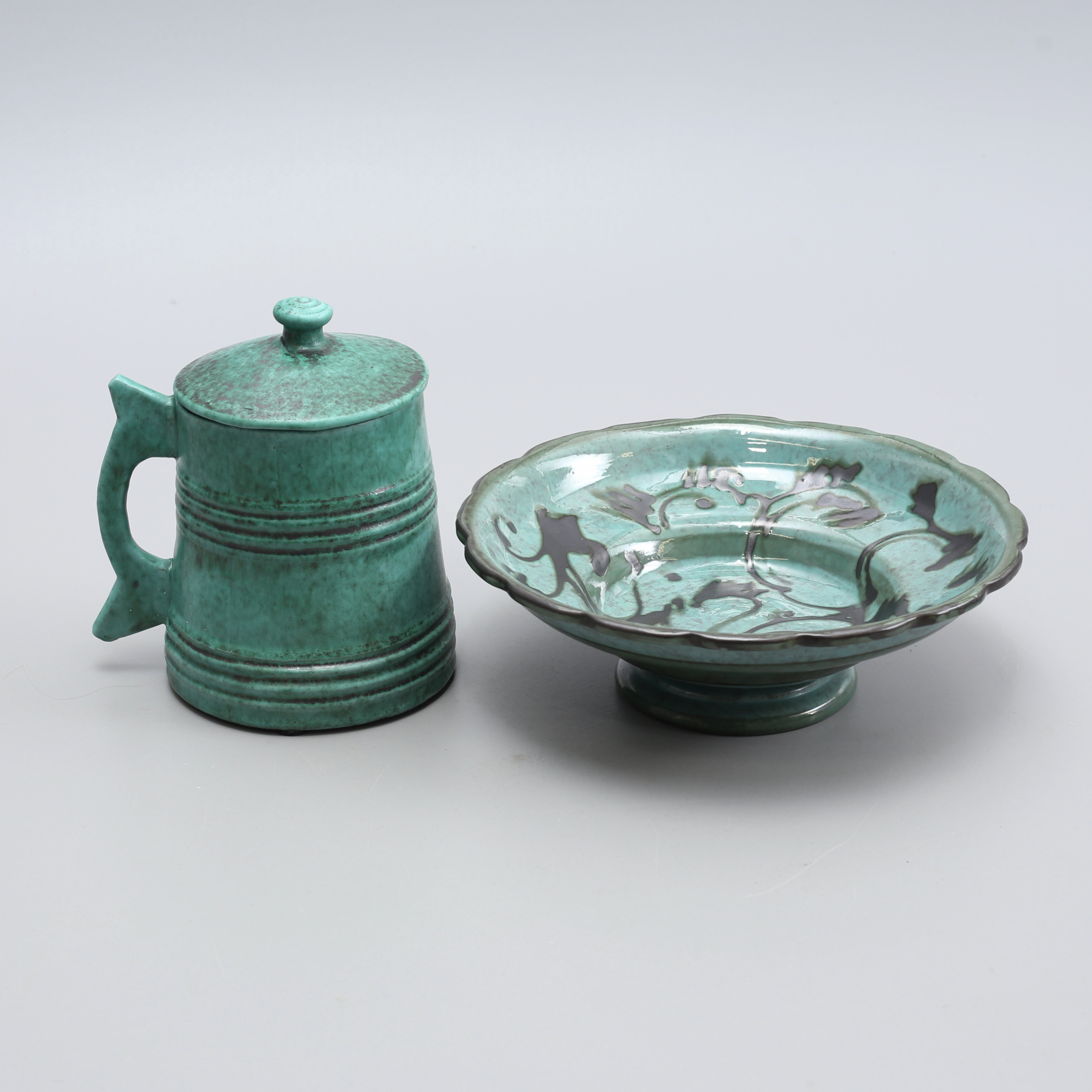 SKÅL samt STOP, glaserat stengods, delvis Gabriel keramik.