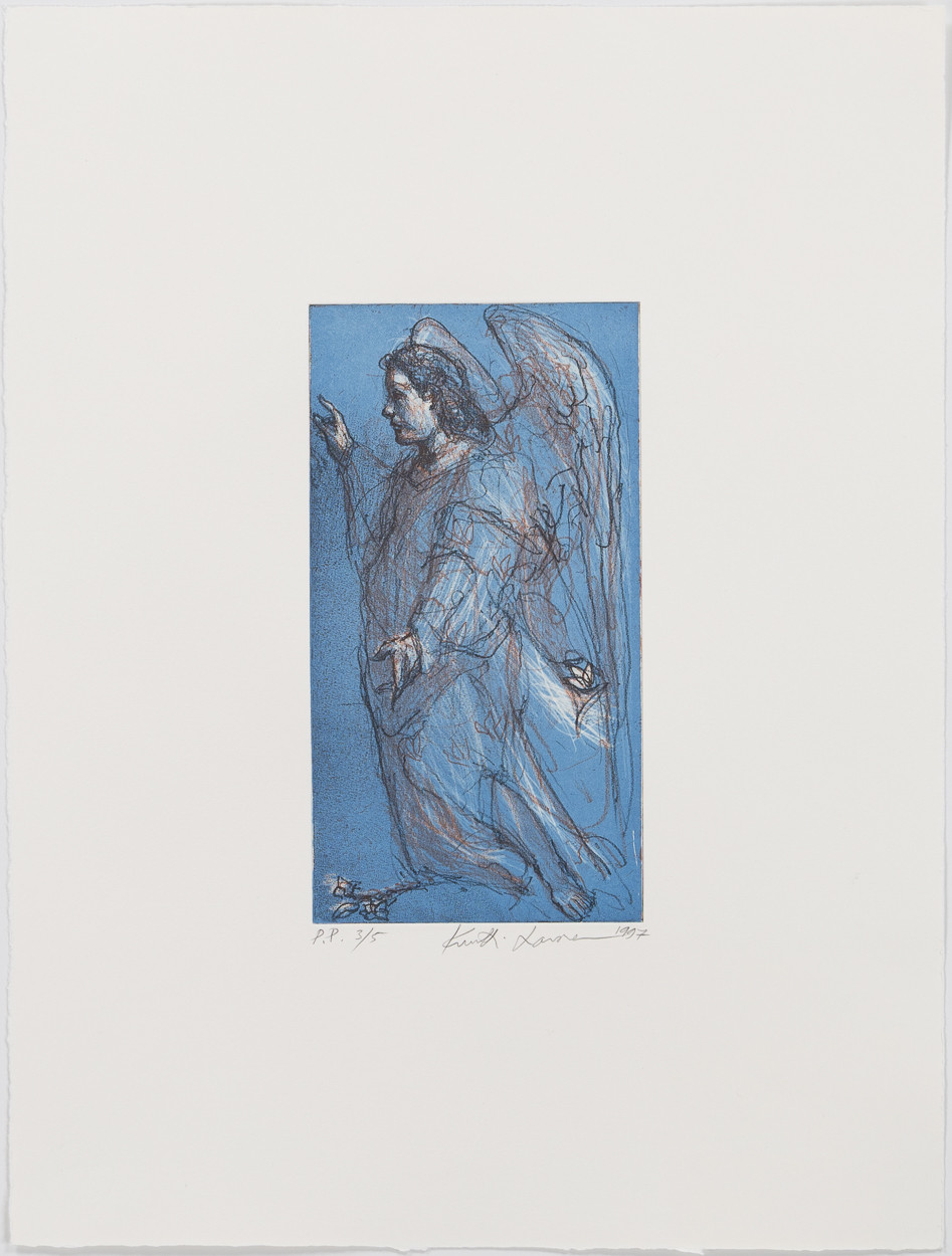 KUUTTI LAVONEN. Ängel, etsning, oramat blad.