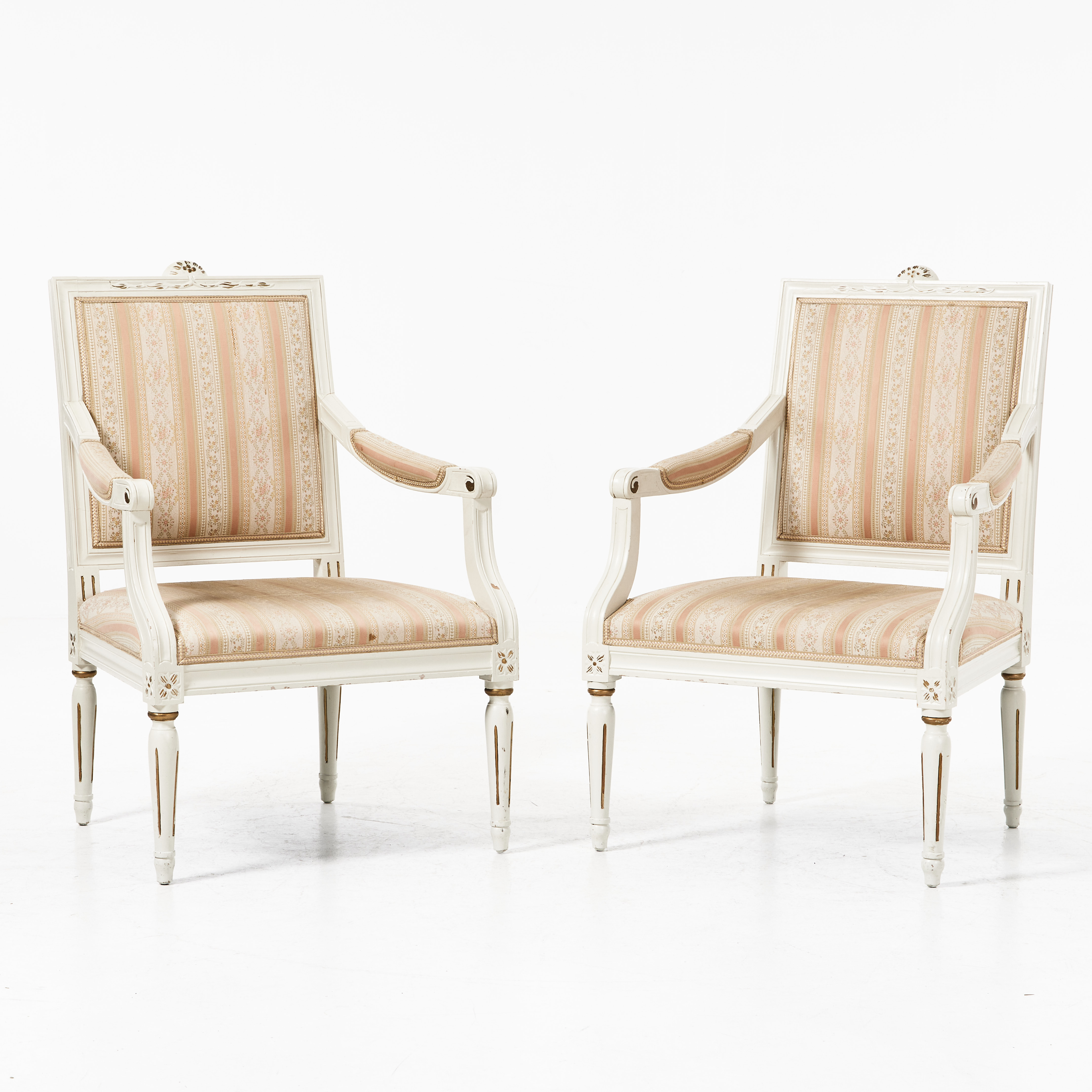 KARMSTOLAR, 1 par, gustaviansk stil, 1900-tal.