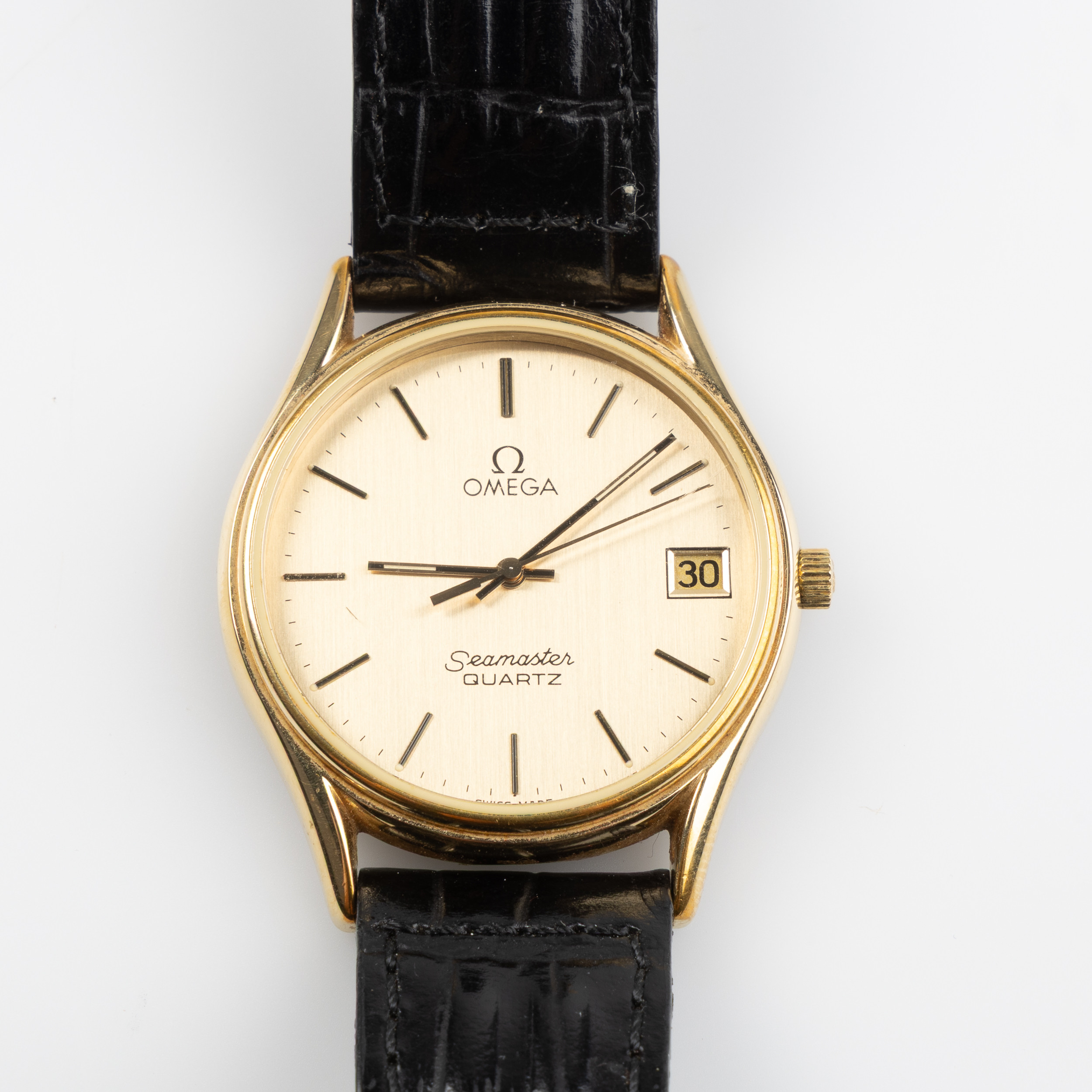 OMEGA, Seamaster, armbandsur, 34 mm, doublé (20 micron), ca 1982.