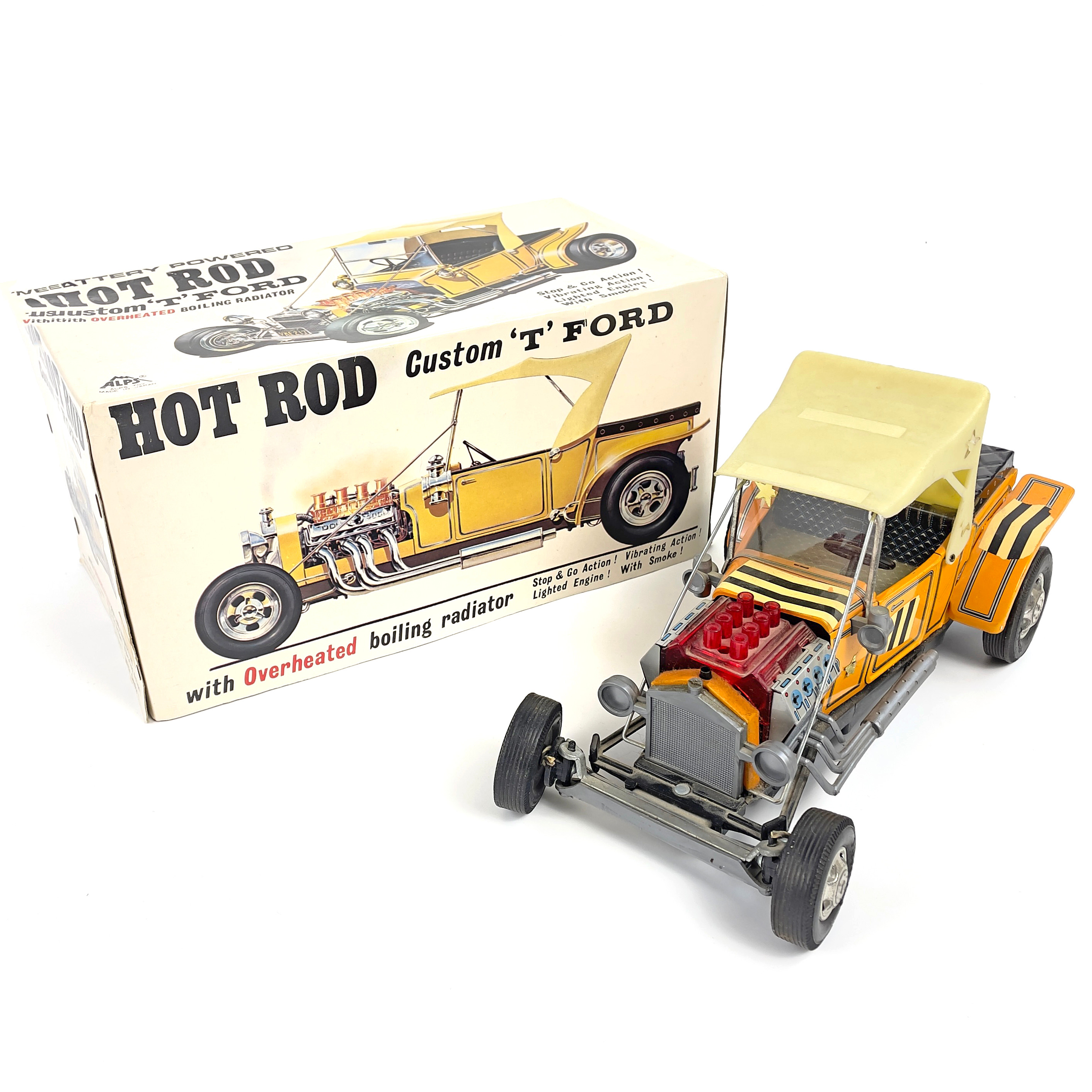 LEKSAKSBIL. "Hot Rod Costum T Ford", Alps Toy, Japan, 1960-tal.