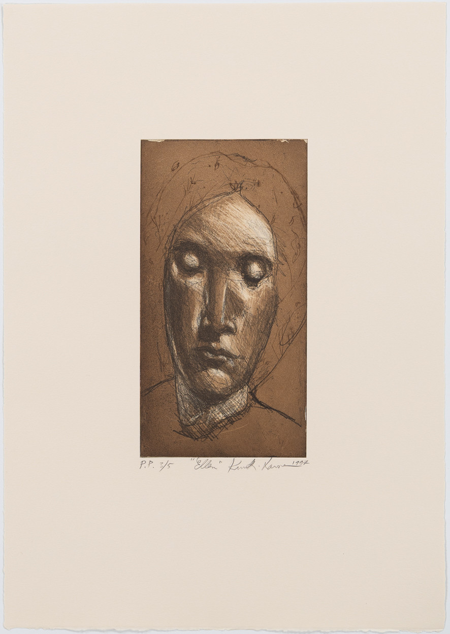 KUUTTI LAVONEN. "Ellen", etsning, oramat blad.