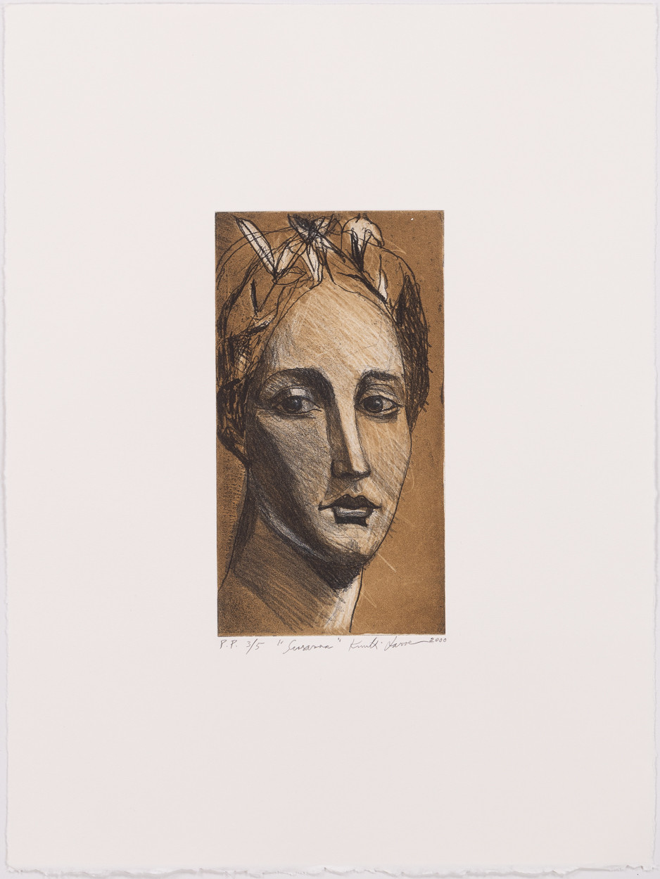 KUUTTI LAVONEN. "Susanna", etsning, oramat blad.