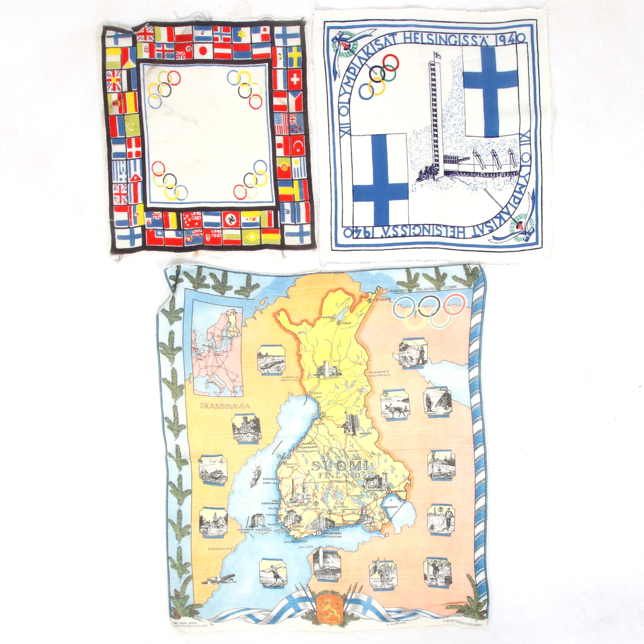 NÄSDUKAR, 3 st, OS, Finland, 1940.