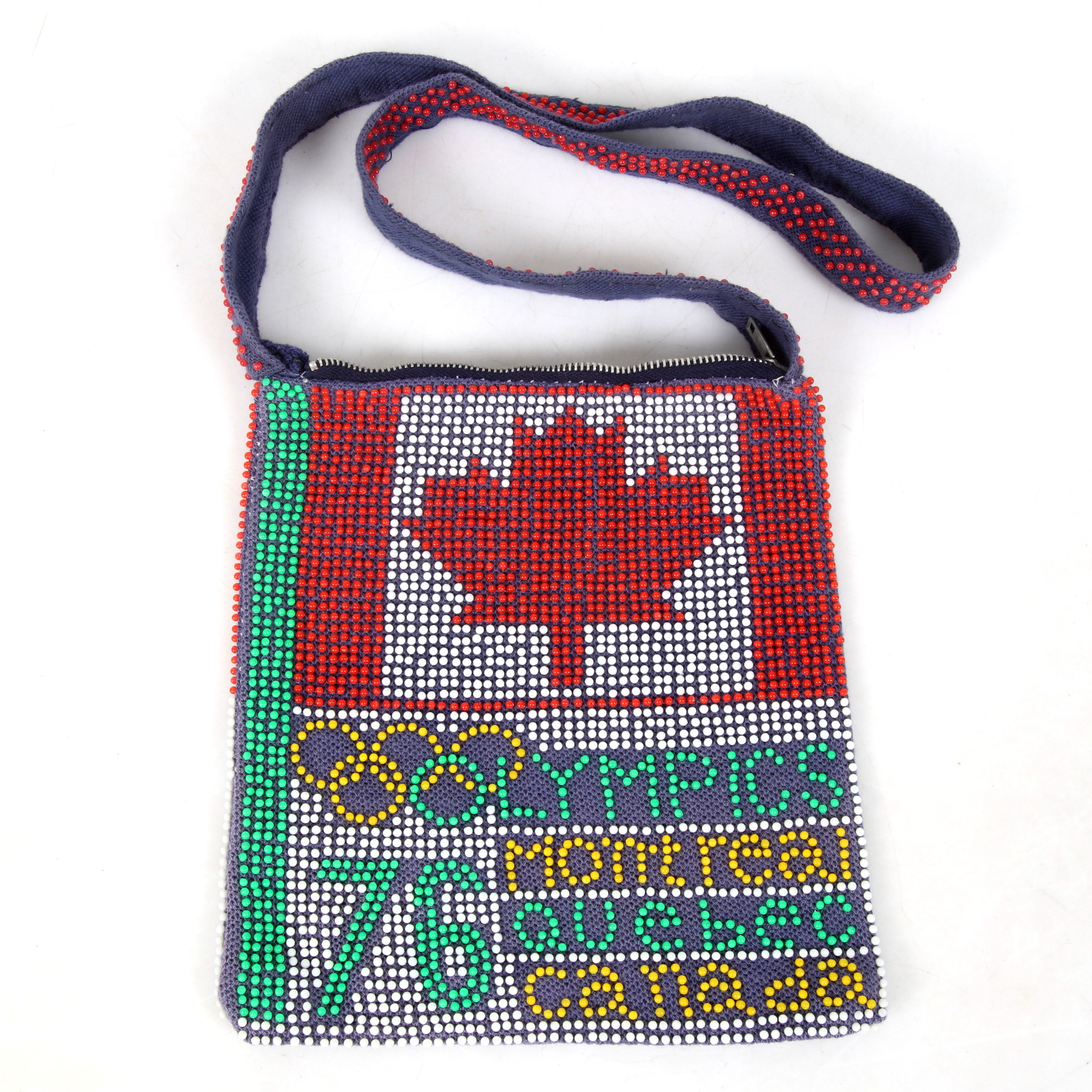 AXELVÄSKA, pärldekor, Olympiaden Montreal Quebec, Canada, 1976.