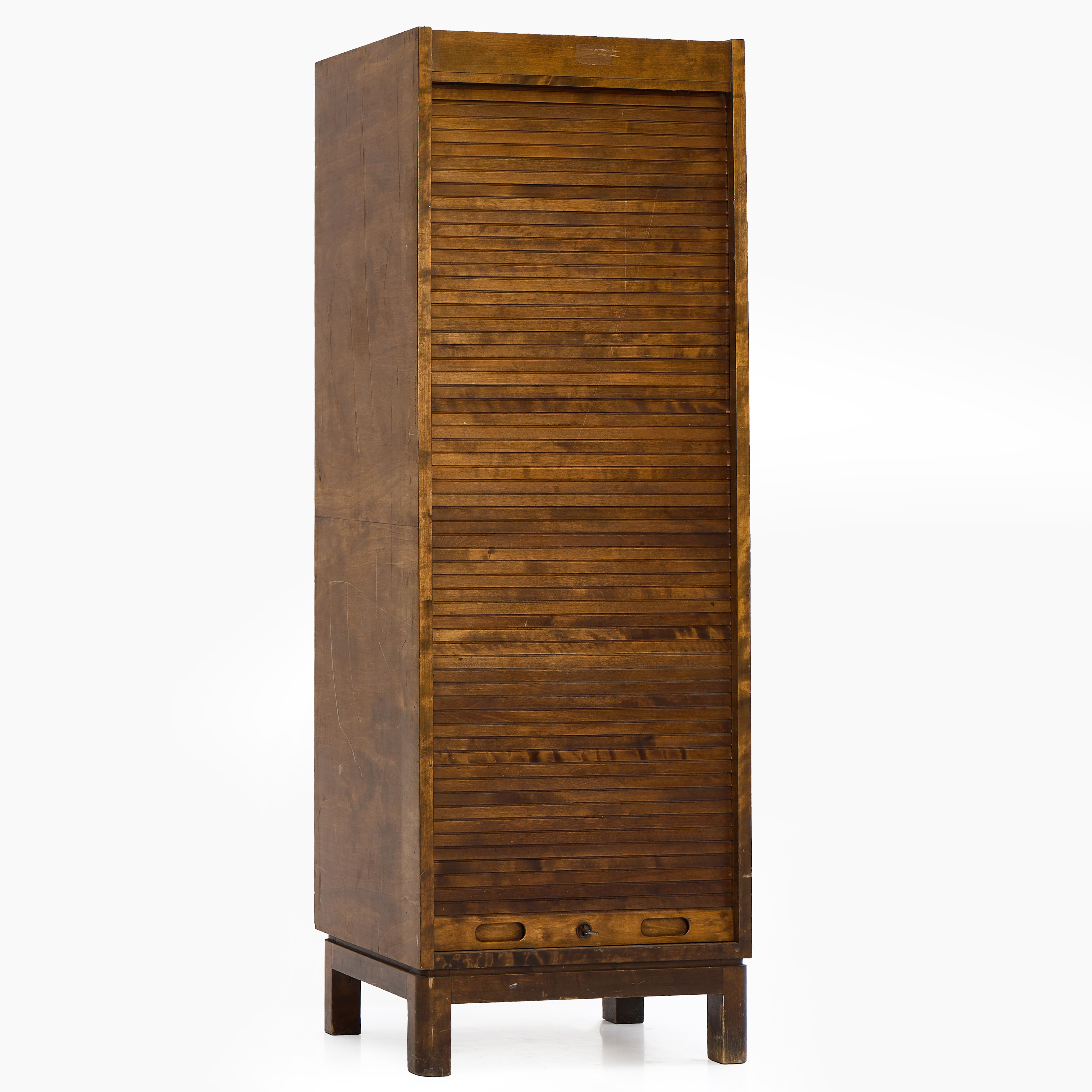 ARKIVSKÅP, med jalusi, bonad björk, 1920/30-tal.