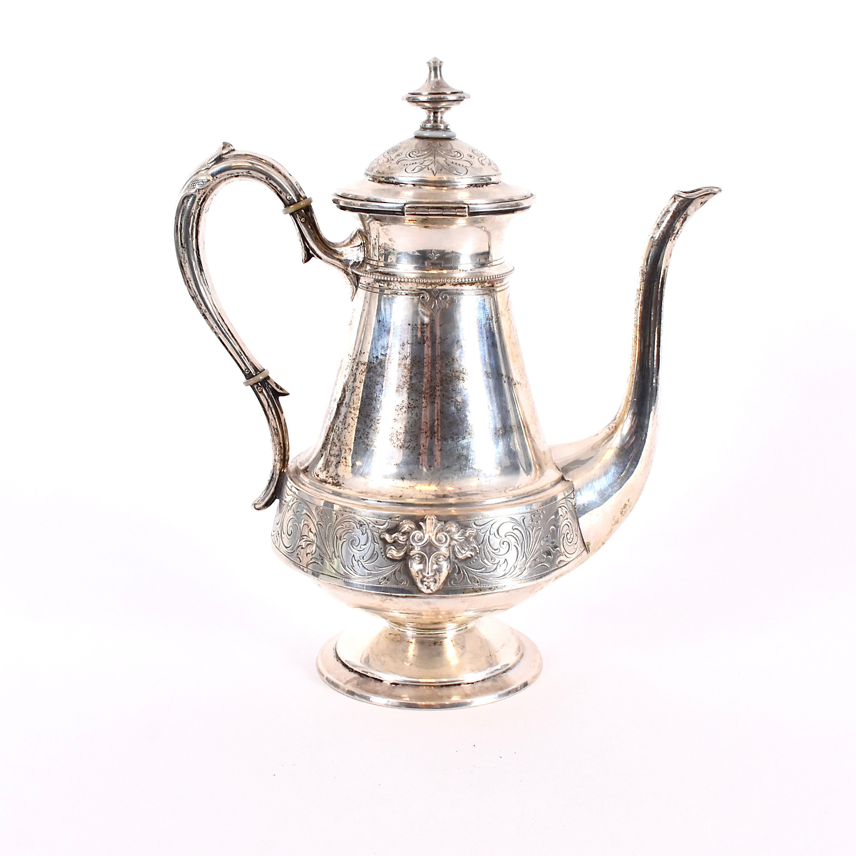 KAFFEKANNA, silver, eklekticerande stil, 1800-talets 2 hälft.