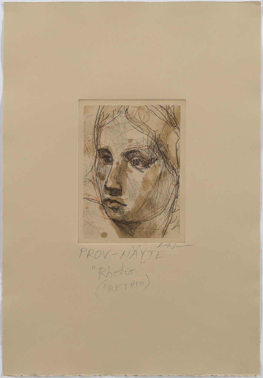 KUUTTI LAVONEN. "Rhotio", etsning, oramat blad.