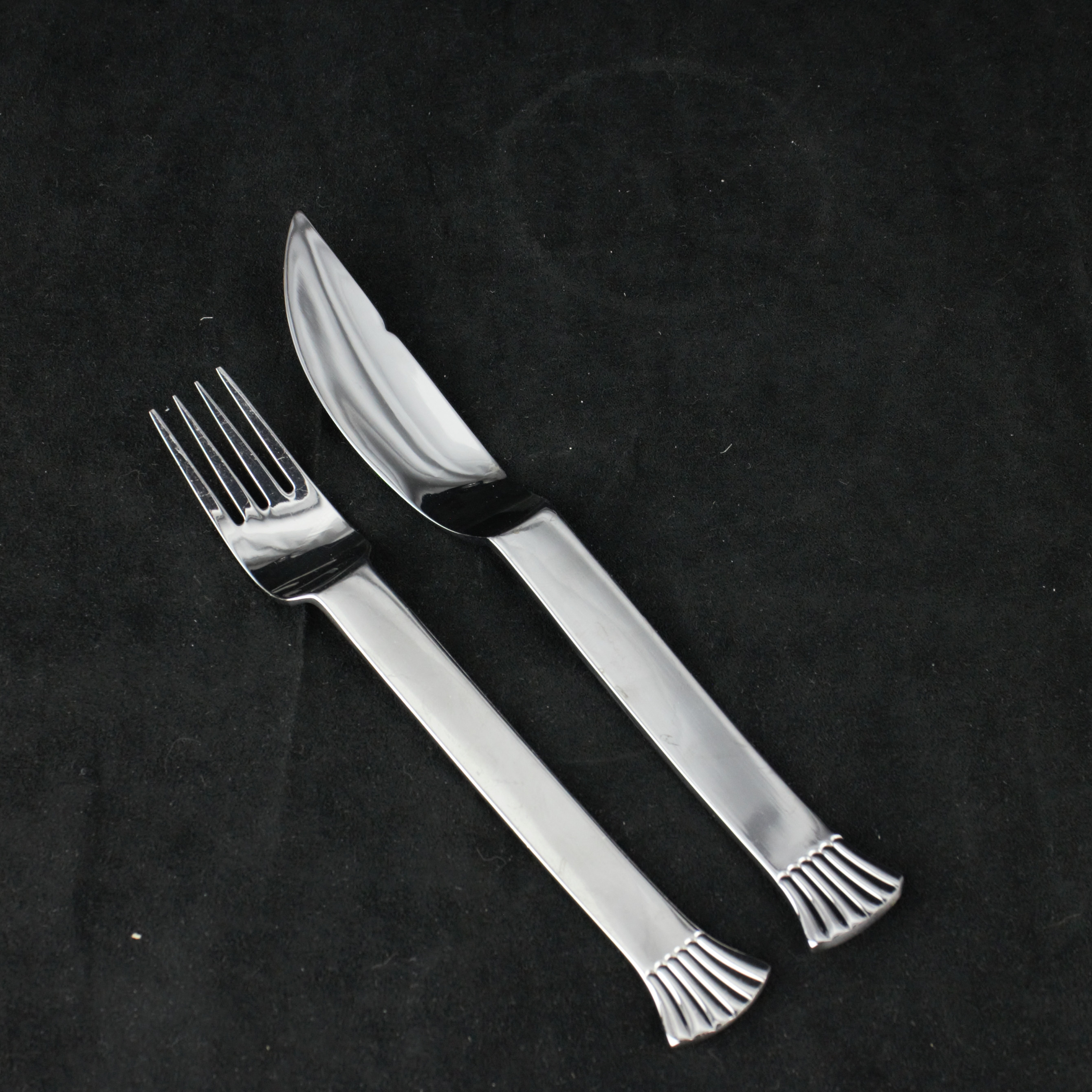 FISKBESTICK, 24 delar, "Sea shell", rostfritt, Gense.