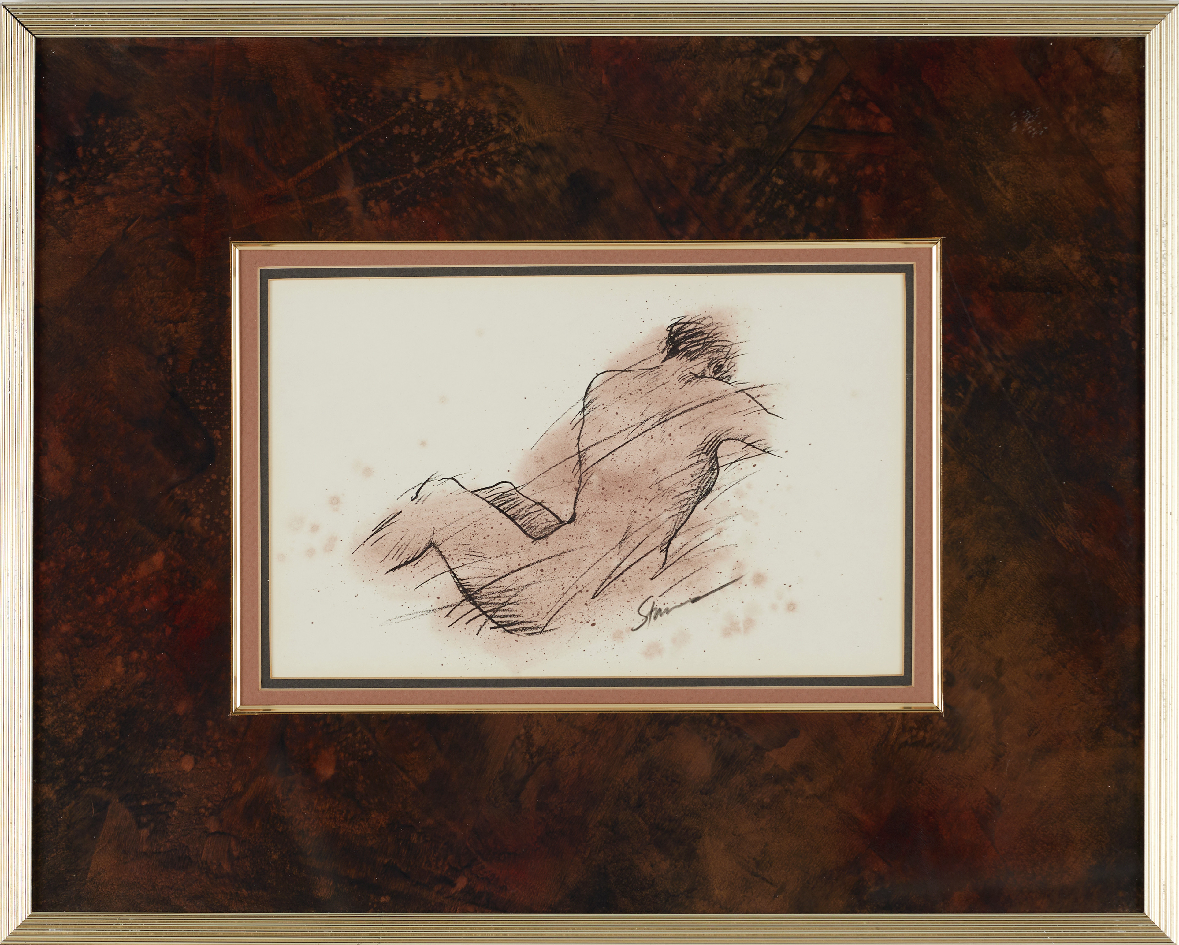 OIDENTIFIERAD KONSTNÄR (USA, 1900-talets andra hälft), 3 st, kvinnostudier, signerade, blandteknik på papper.