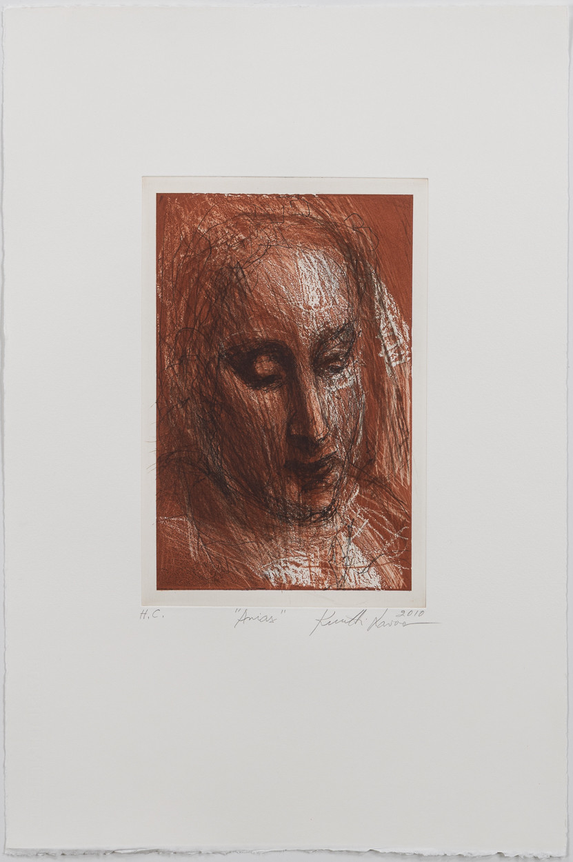 KUUTTI LAVONEN. "Arias", etsning, oramat blad.