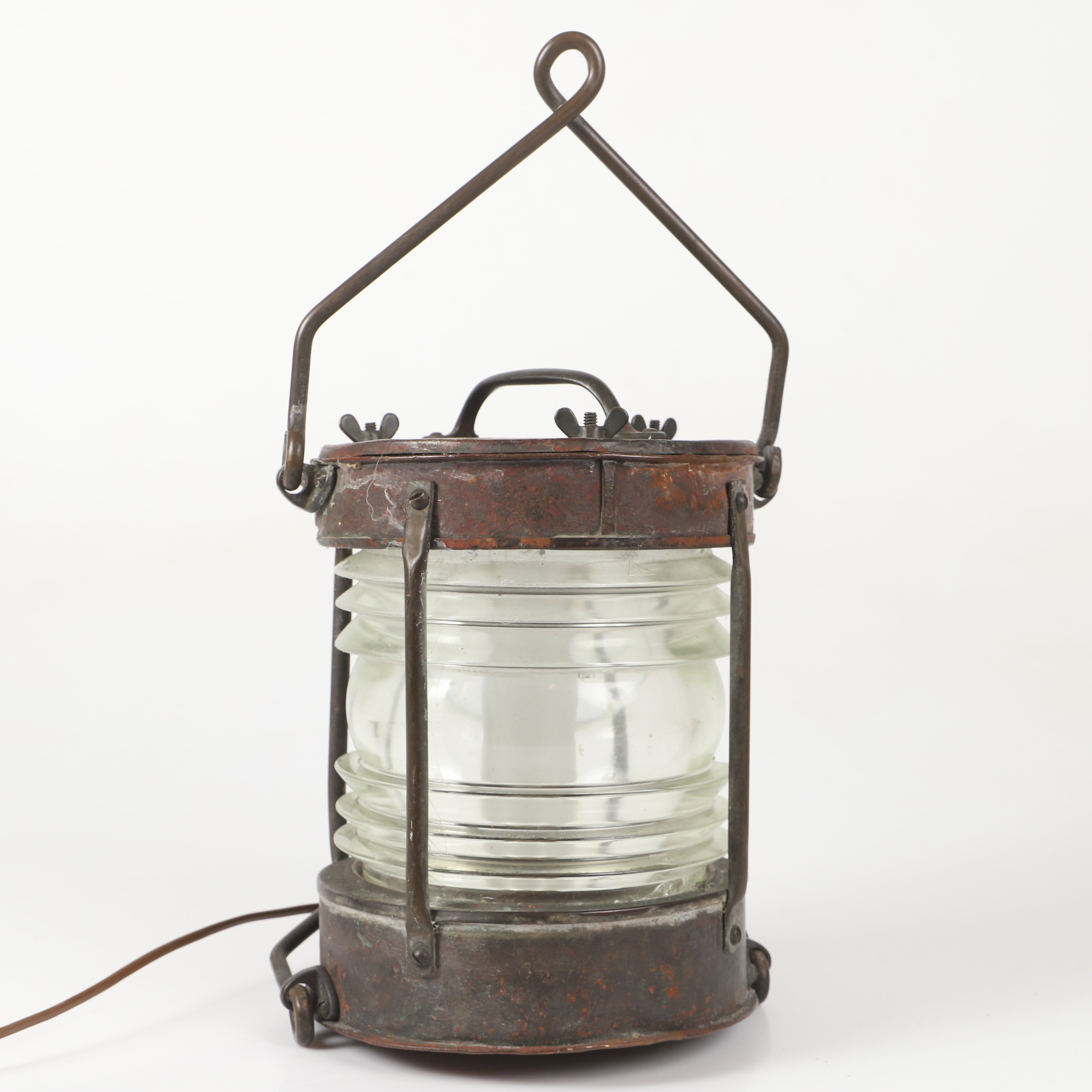 LANTERNA, elektrifierad, glas och koppar, 1900-talets första hälft.