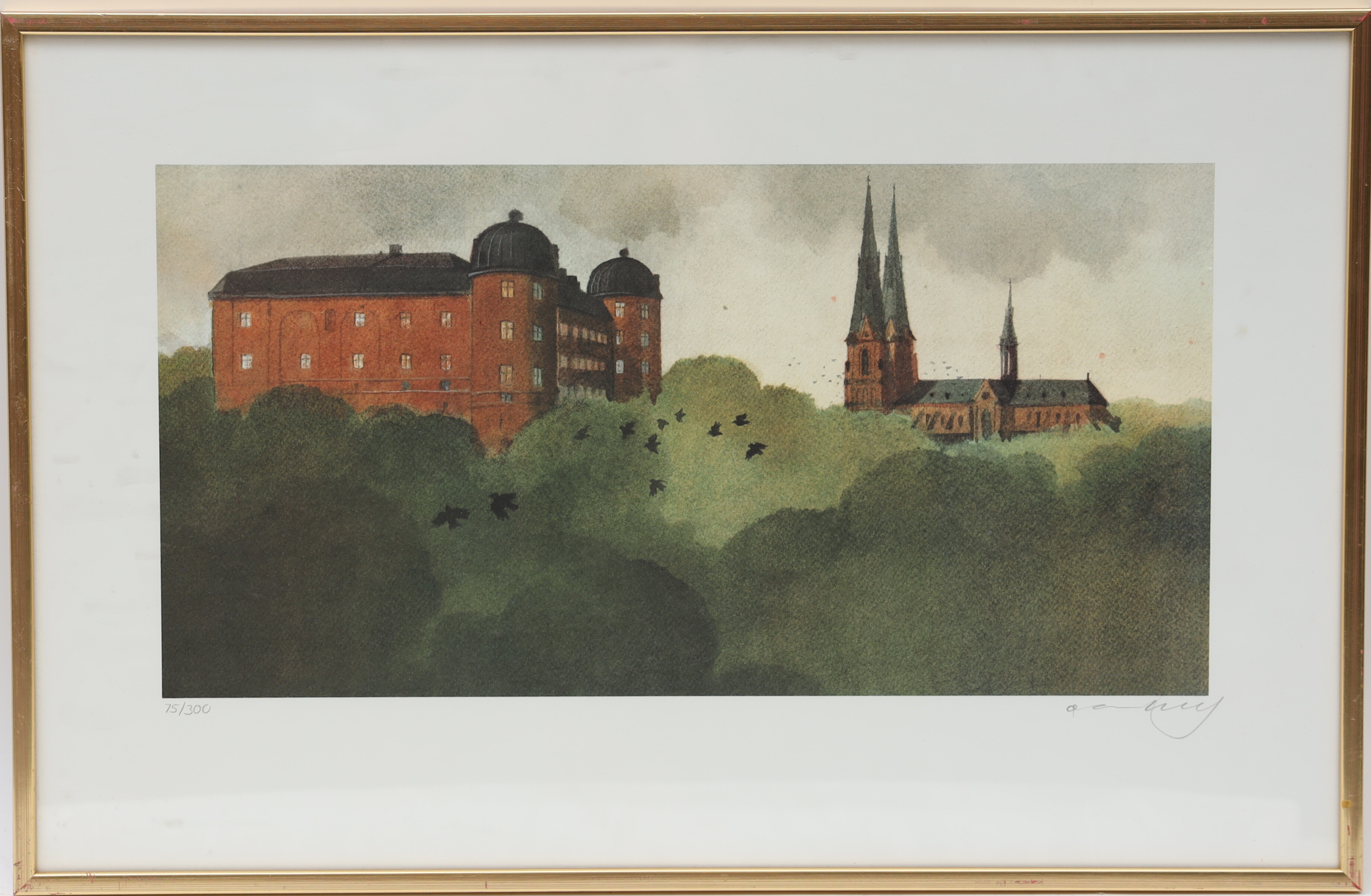 ÅKE ARENHILL. Motiv från Uppsala, signerad och numrerad.