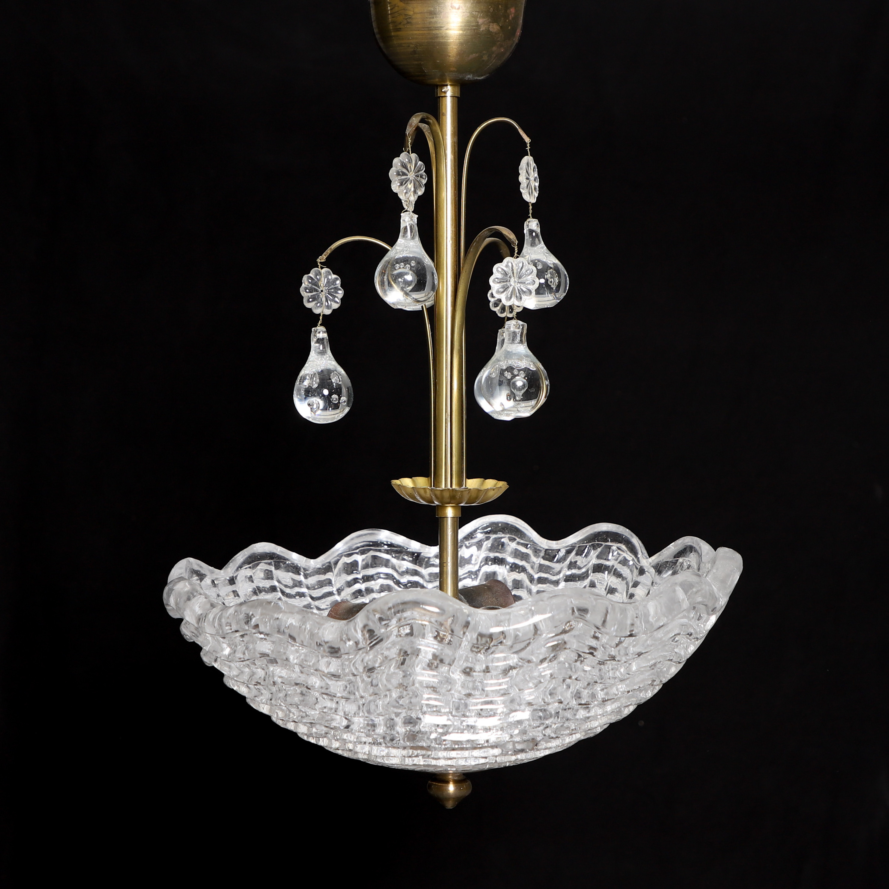 CARL FAGERLUND. Taklampa, Orrefors, omkring 1900-talets mitt.