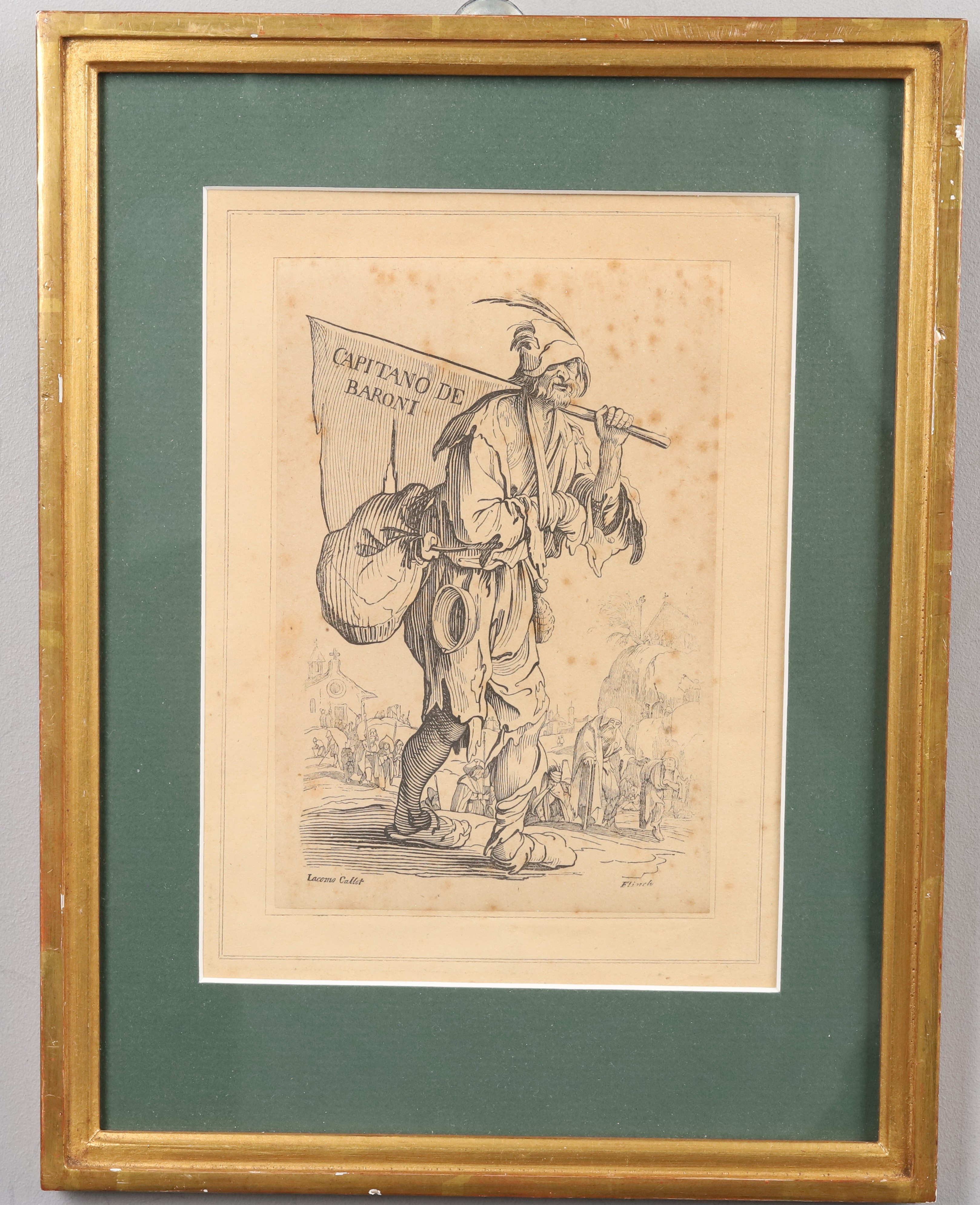 TRÄSNITT. "Capitano de Baroni" Andreas Flinch, 1800-tal.