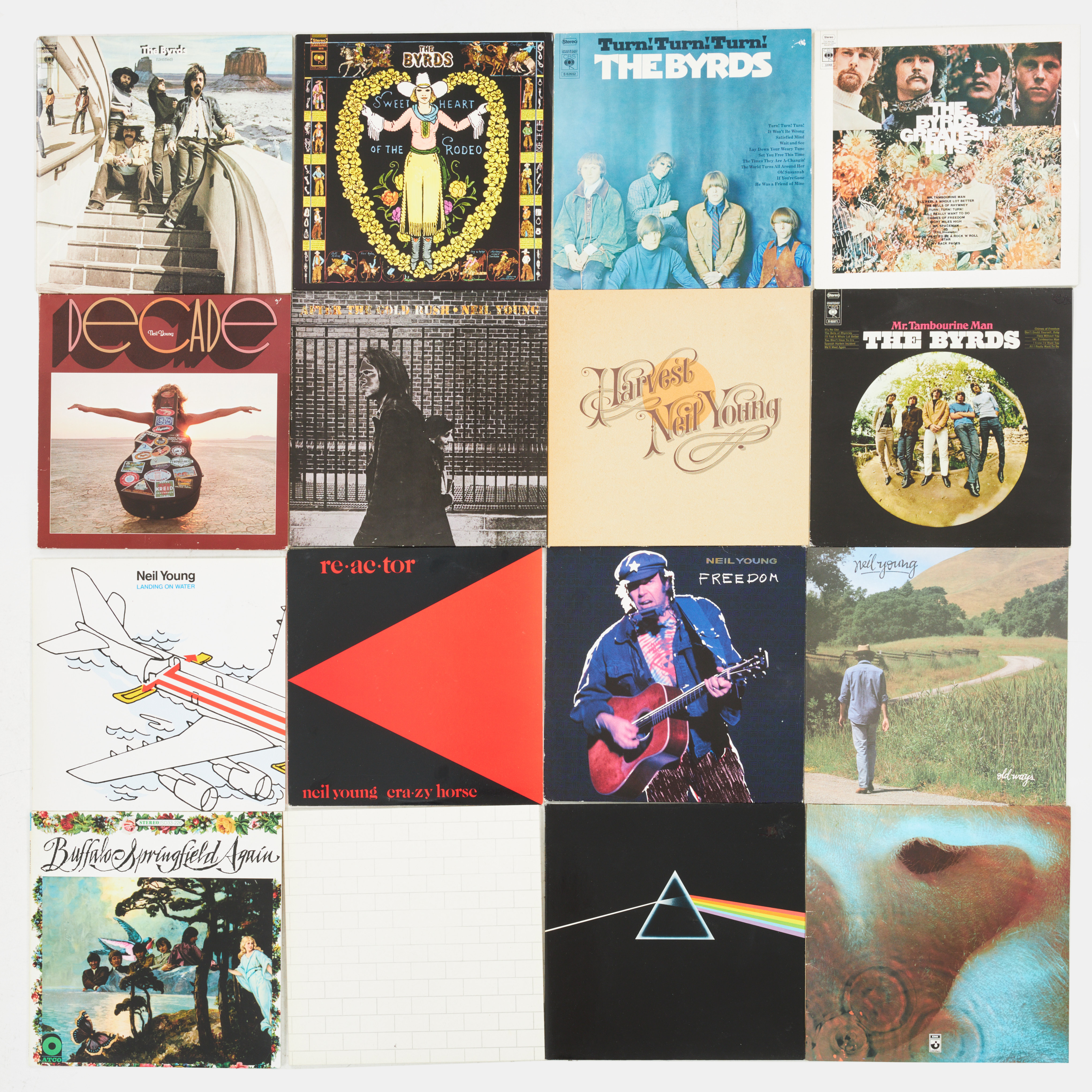 VINYLSKIVOR, 16 st., Neil Young, The Byrds, Pink Floyd, Buffalo Springfield.